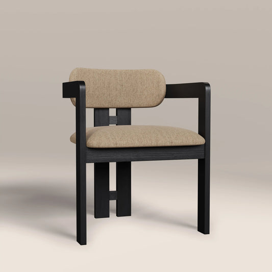 Hallie Wooden Carver Dining Chair Latte & Black