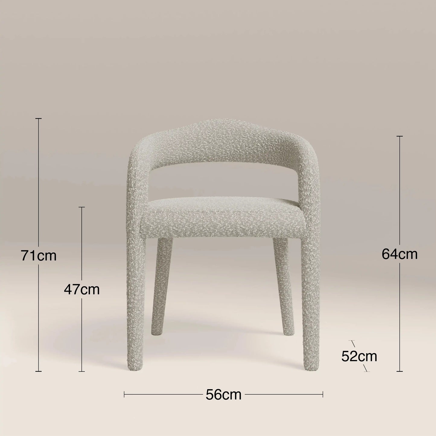 Ophelia Carver Dining Chair Speckled Stone
