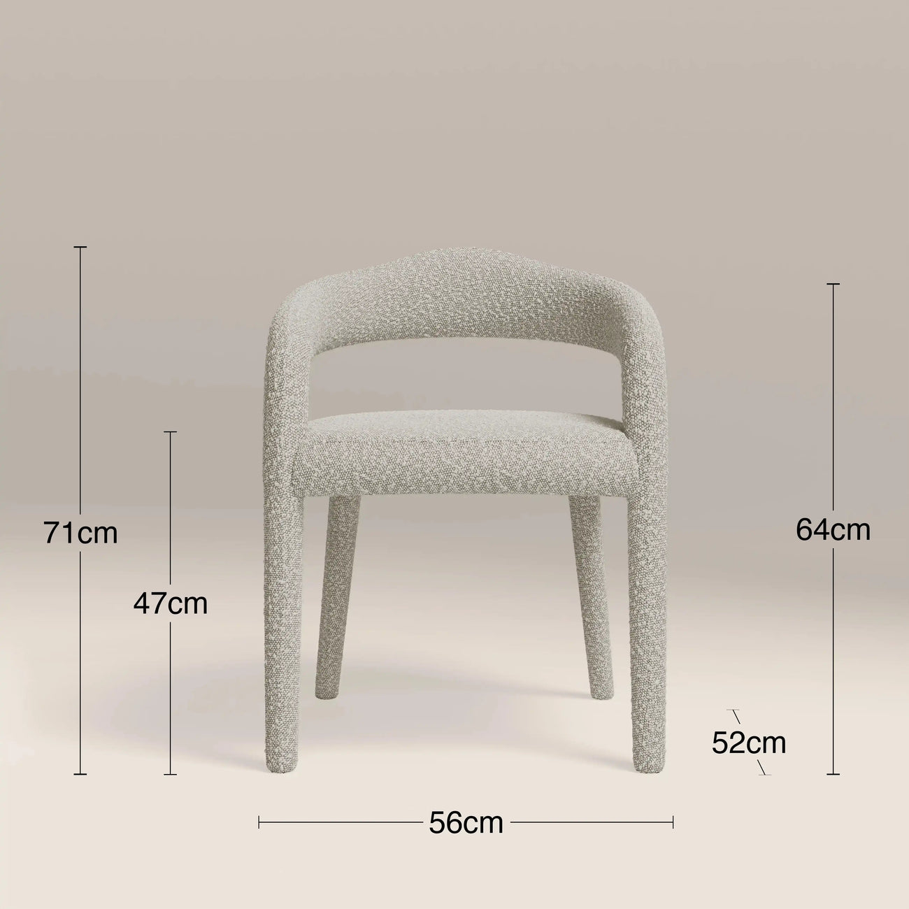 Ophelia Carver Dining Chair Speckled Stone