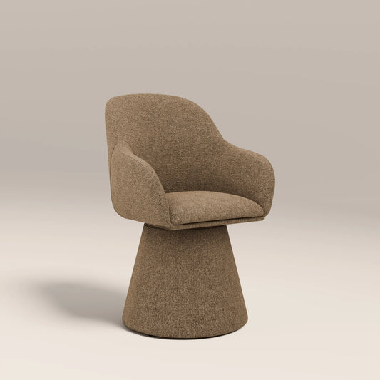 Herman Swivel Carver Dining Chair Speckled Cappuccino