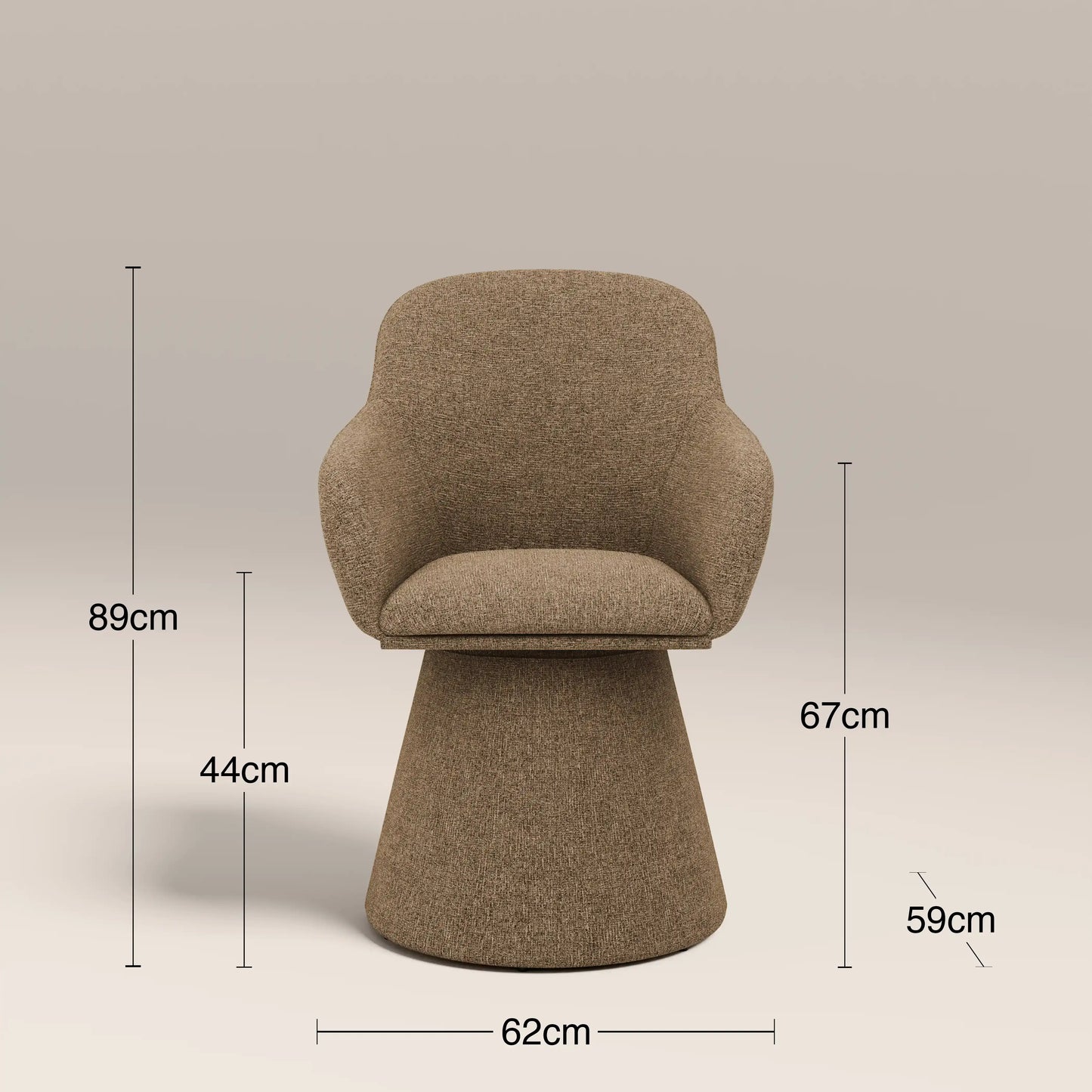 Herman Swivel Carver Dining Chair Speckled Cappuccino