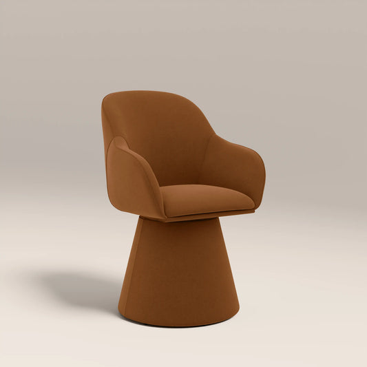 Herman Swivel Carver Dining Chair Caramel Brown