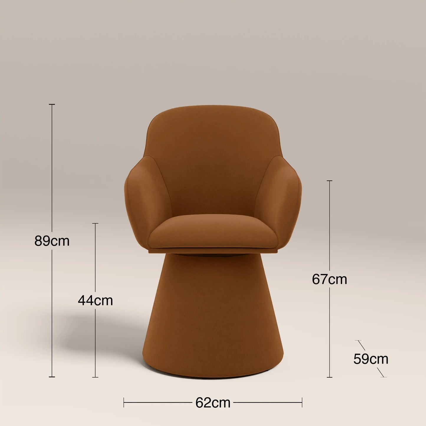 Herman Swivel Carver Dining Chair Caramel Brown