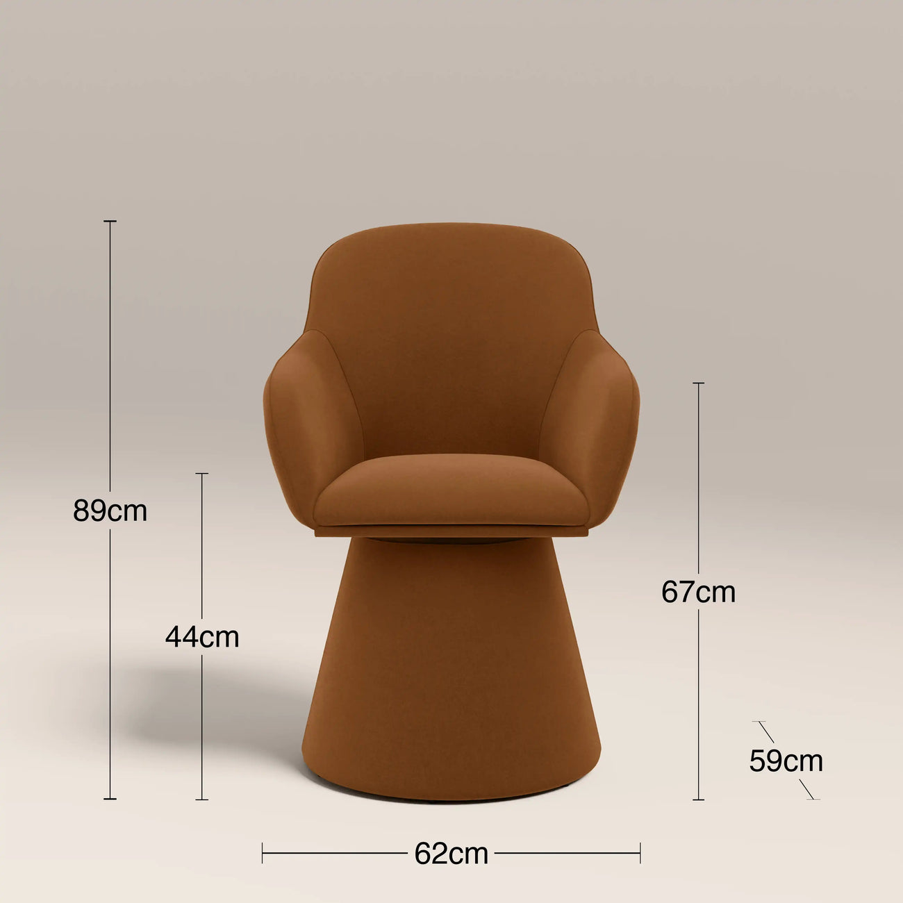 Herman Swivel Carver Dining Chair Caramel Brown