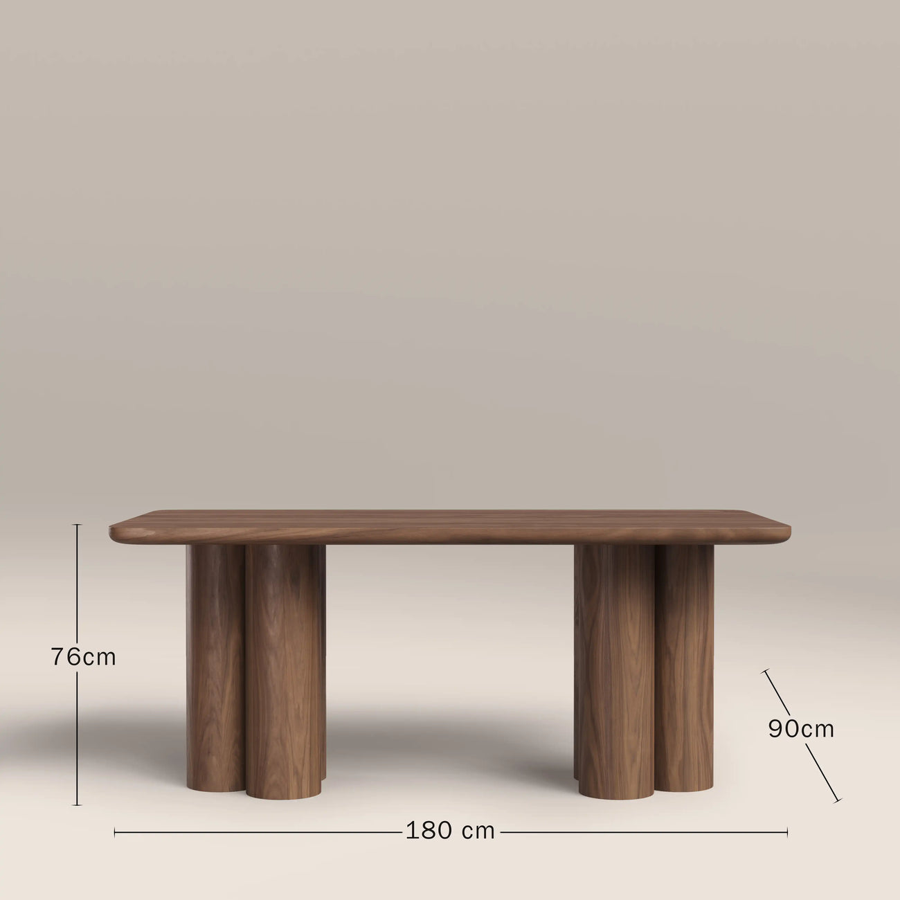 Noelle 6 Seat Rectangle Wooden Dining Table

 Walnut