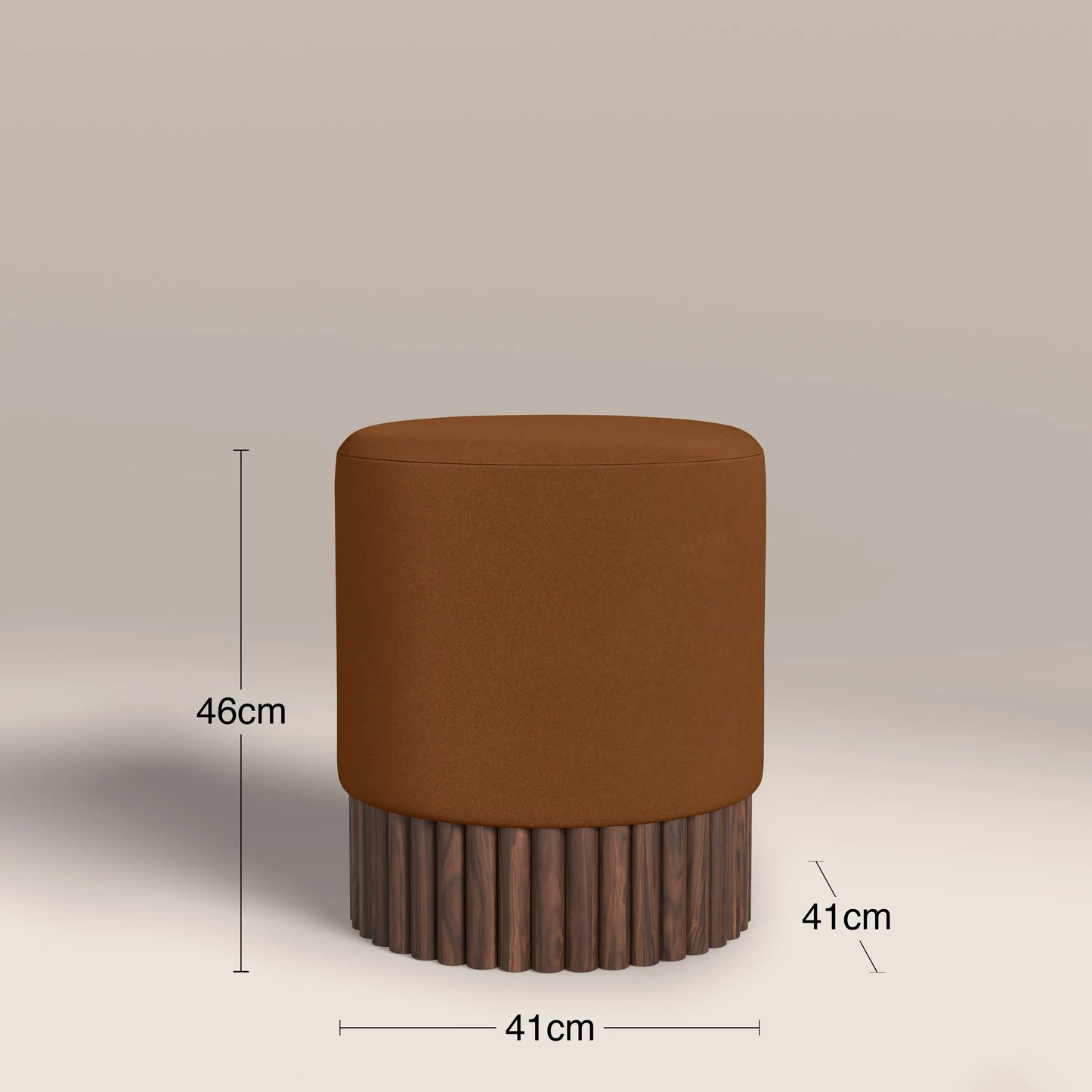 Oberon Pouffe Caramel Brown