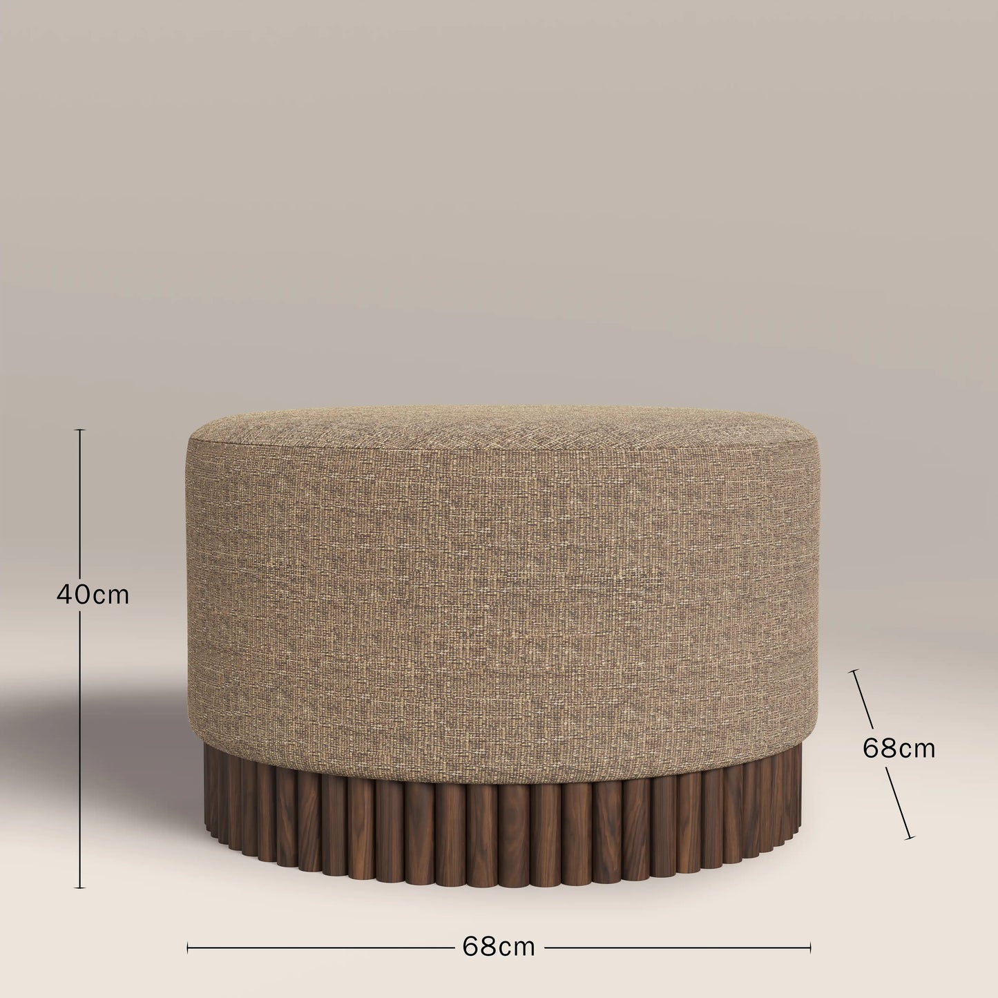 Oberon Footstool Speckled Cappuccino