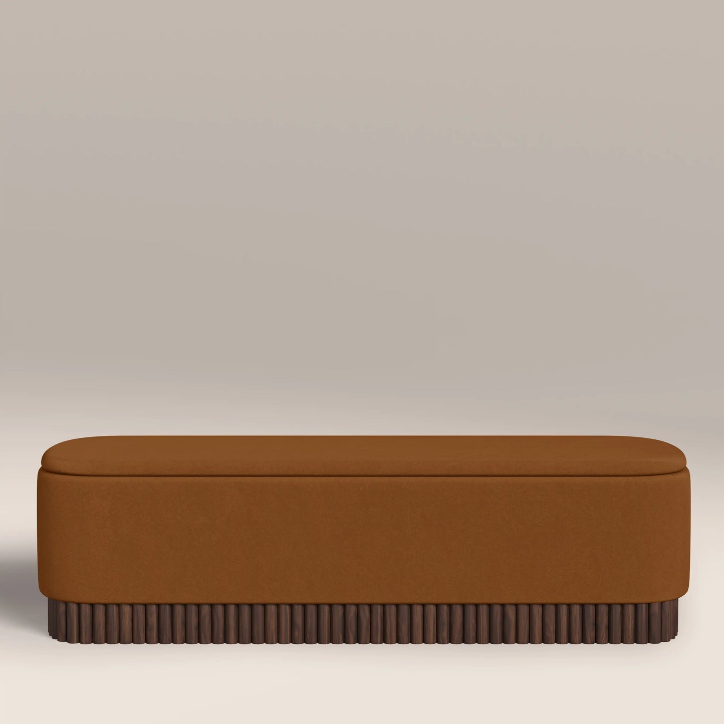 Oberon Storage Ottoman Caramel Brown