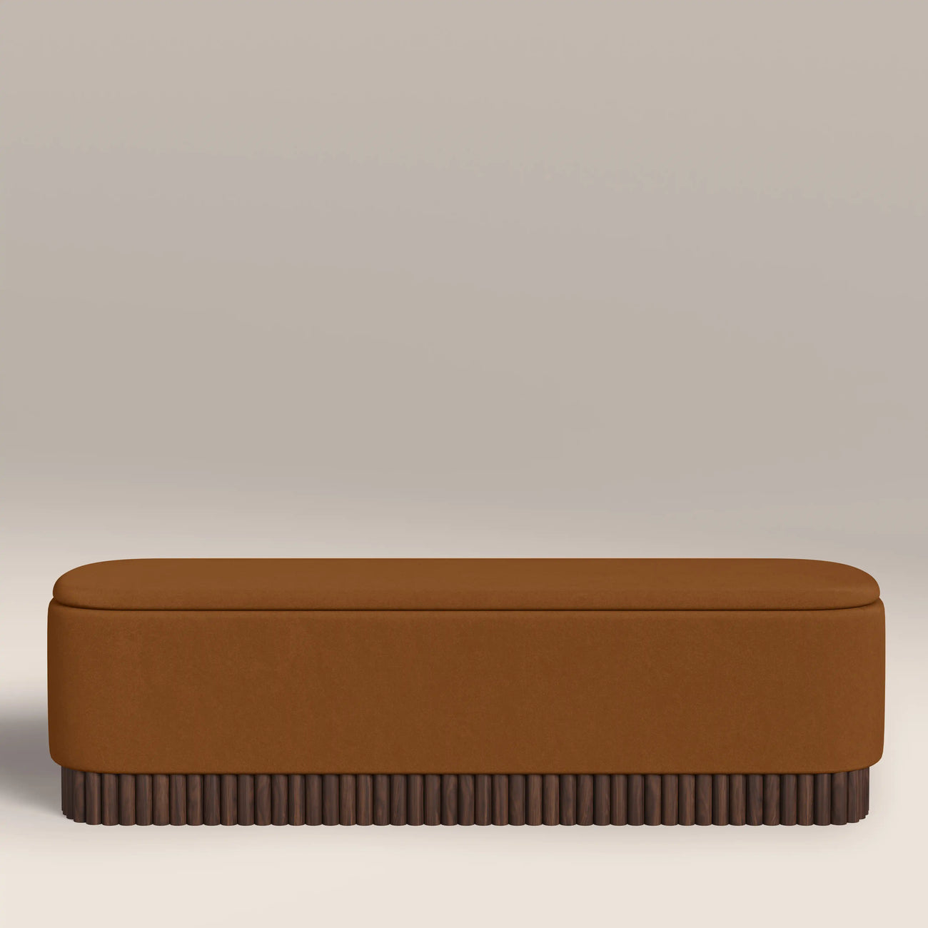 Oberon Storage Ottoman Caramel Brown