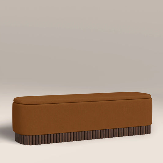 Oberon Storage Ottoman Caramel Brown