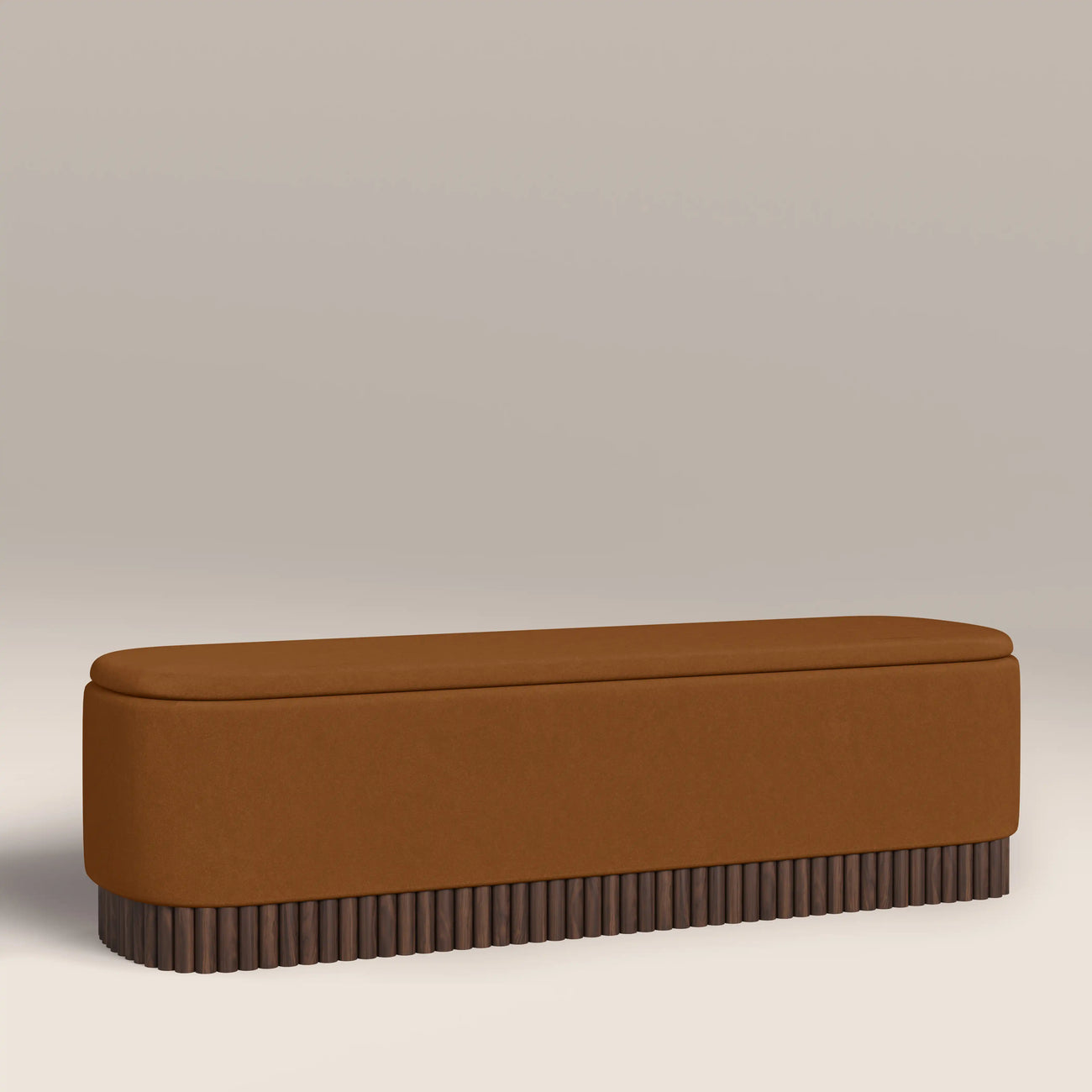 Oberon Storage Ottoman Caramel Brown