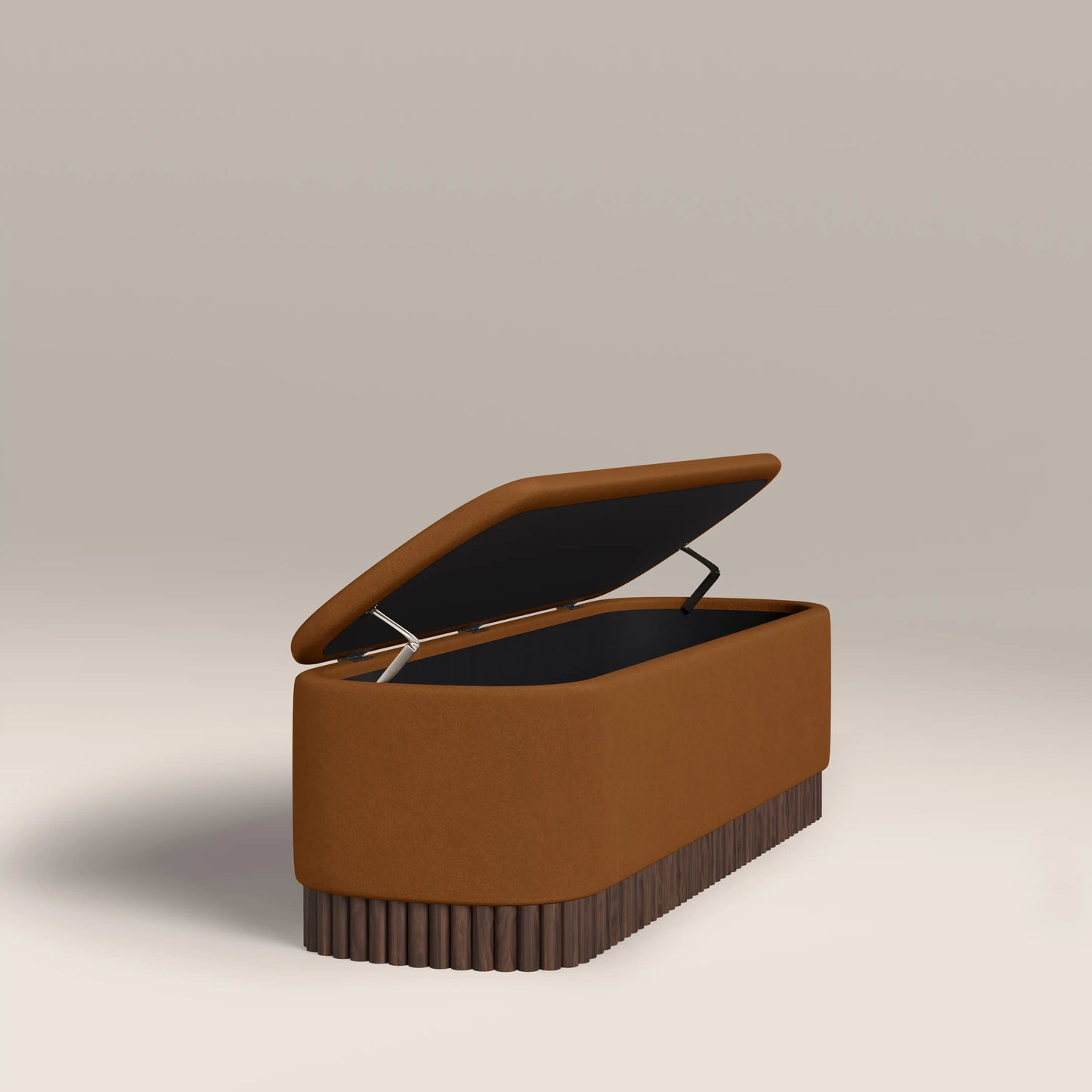Oberon Storage Ottoman Caramel Brown