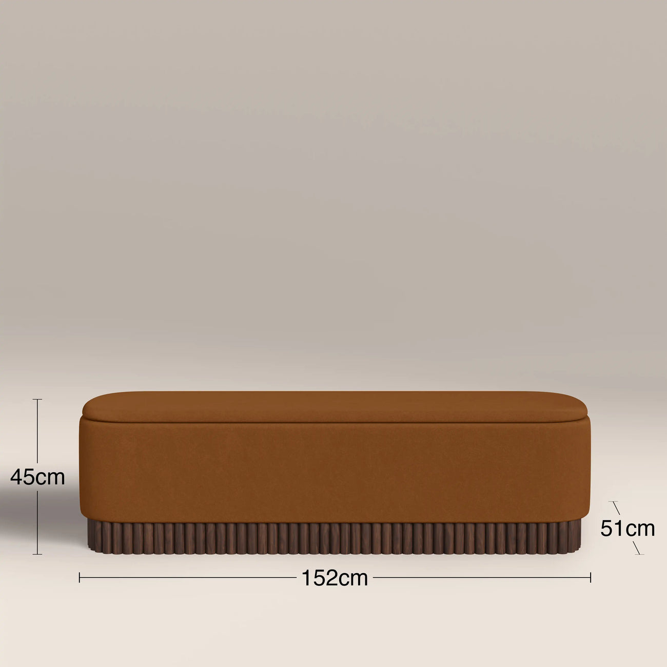 Oberon Storage Ottoman Caramel Brown