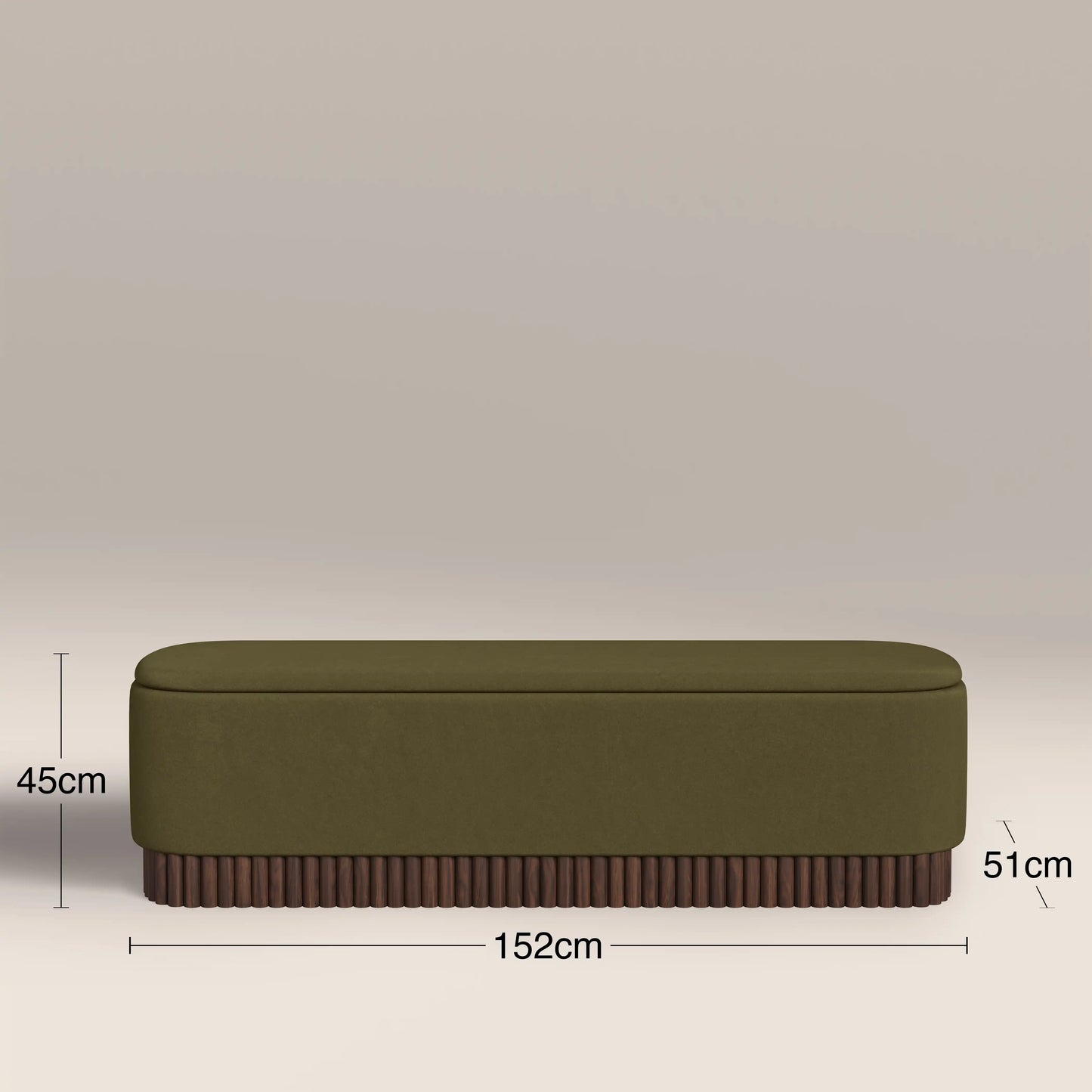 Oberon Storage Ottoman Moss Green