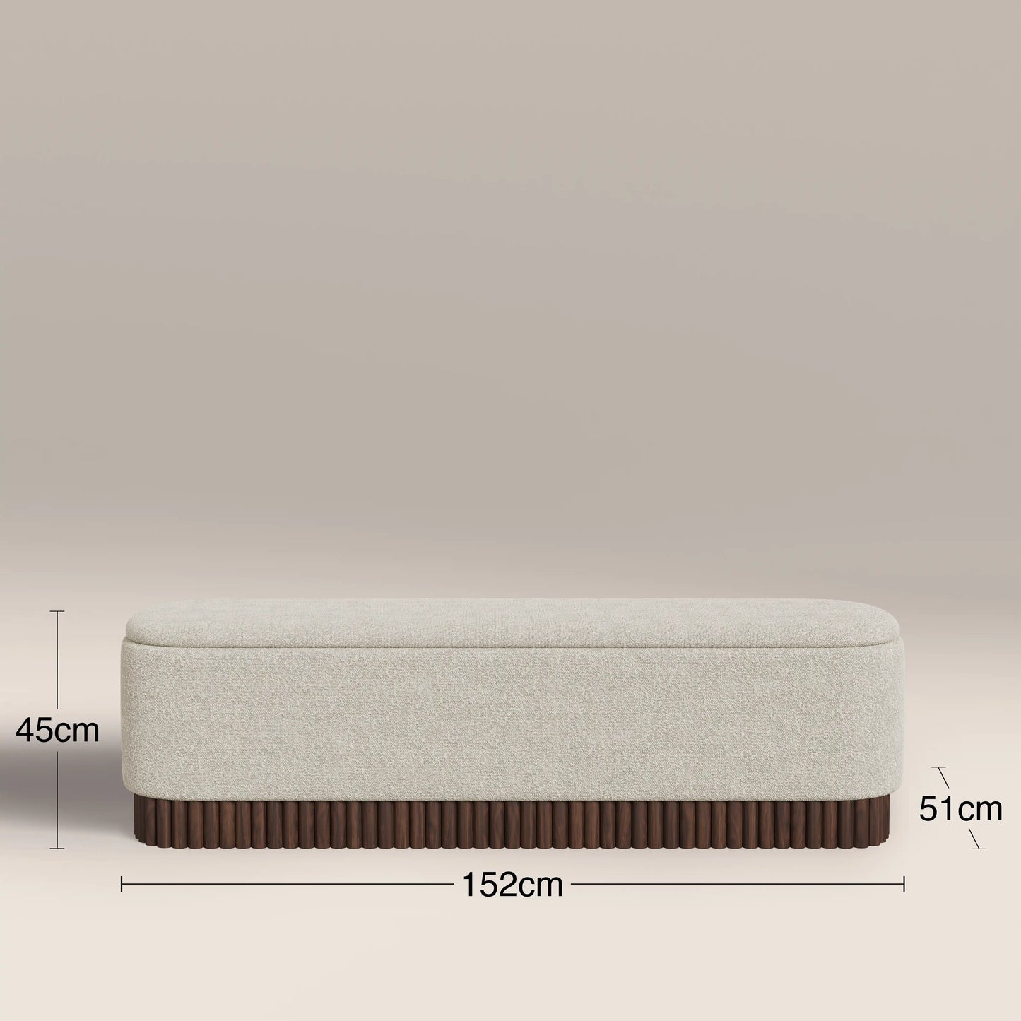 Oberon Storage Ottoman Speckled Stone