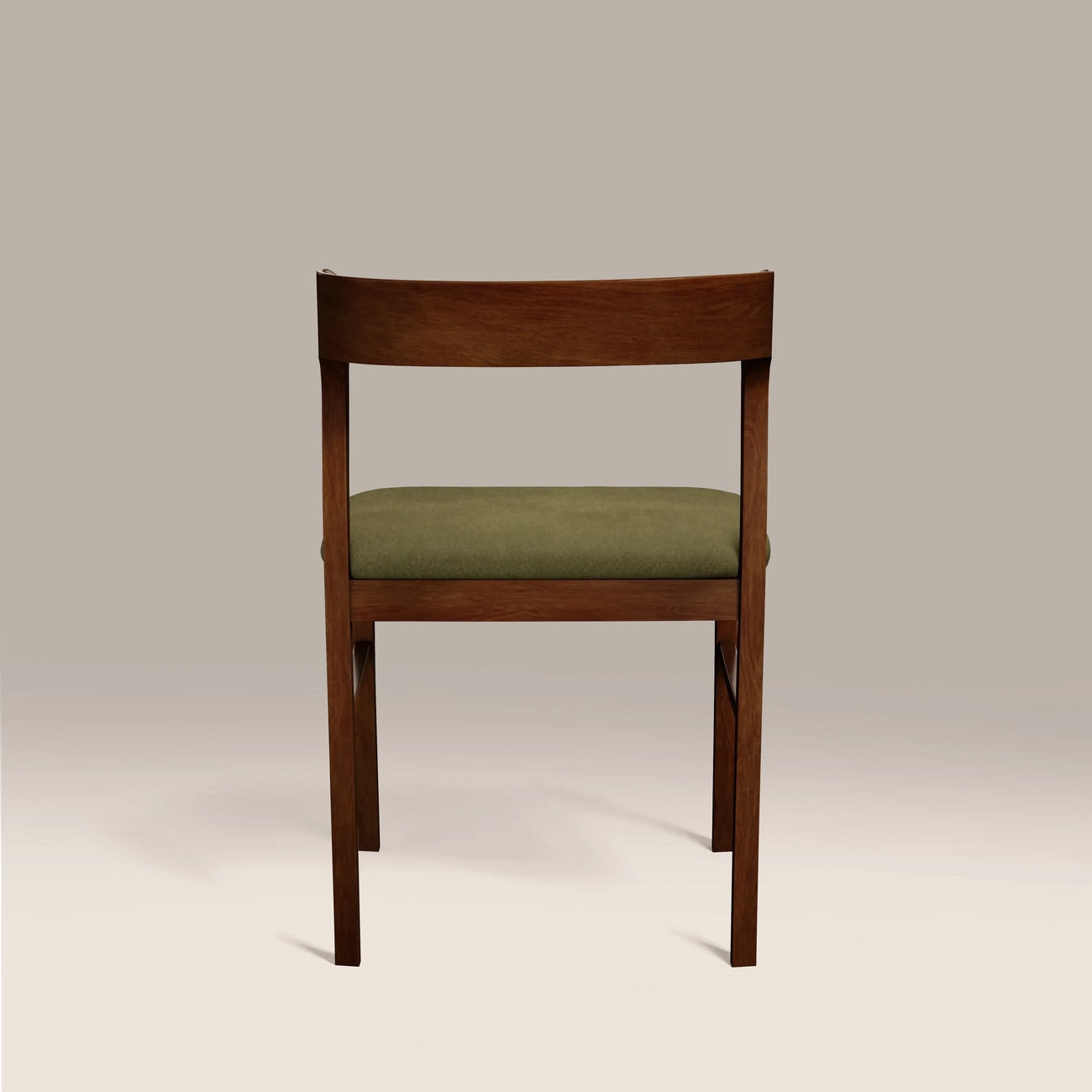 Chiswick Wooden Dining Chair Moss Green & Walnut