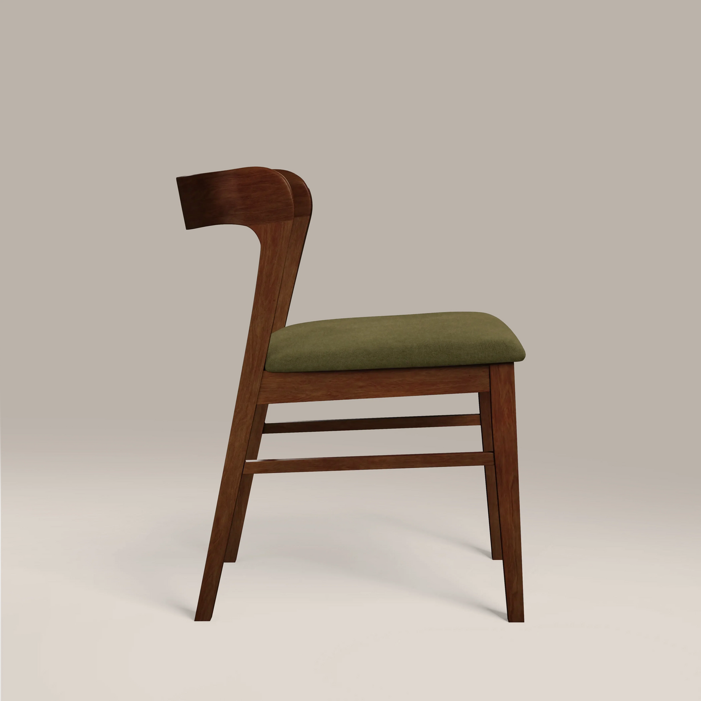 Chiswick Wooden Dining Chair Moss Green & Walnut