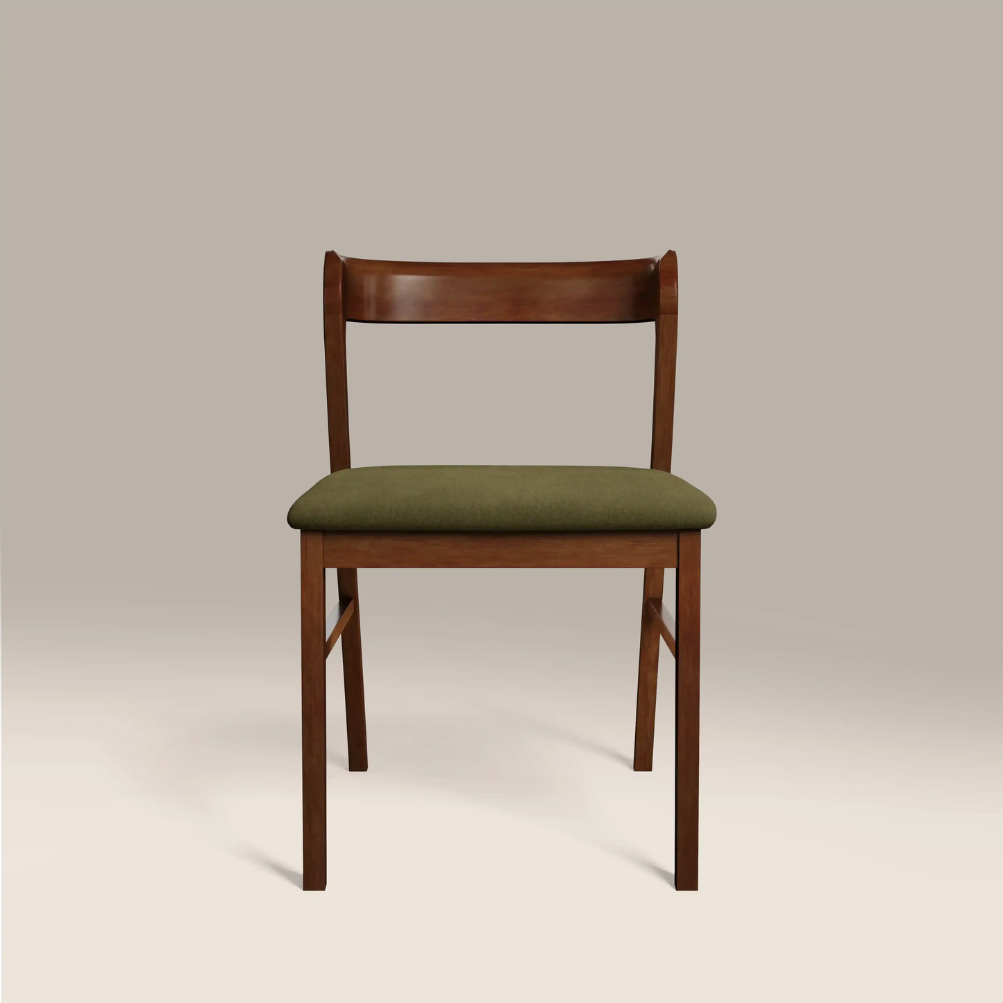 Chiswick Wooden Dining Chair Moss Green & Walnut