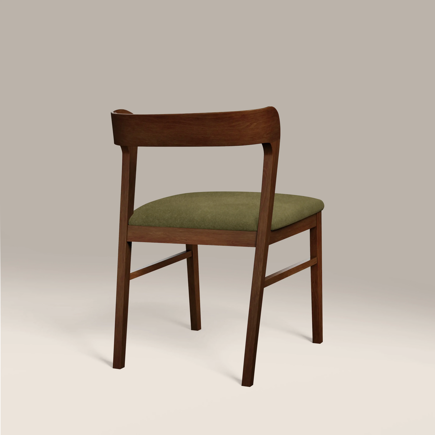 Chiswick Wooden Dining Chair Moss Green & Walnut