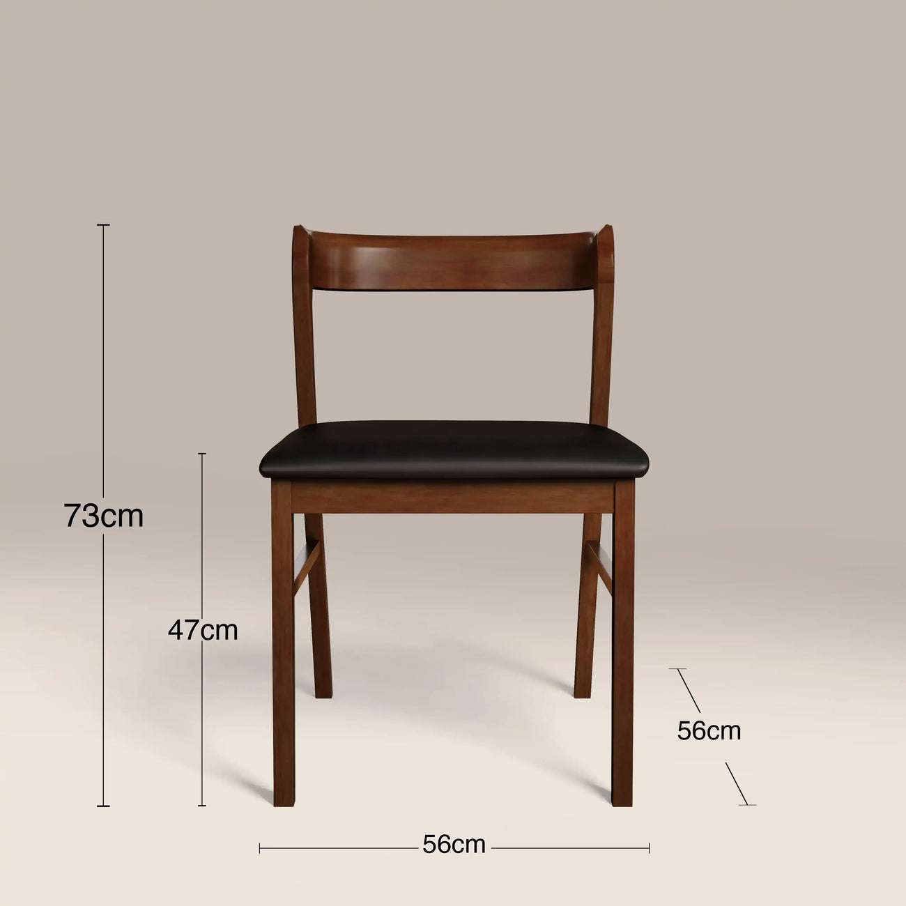 Chiswick Wooden Dining Chair Black & Walnut