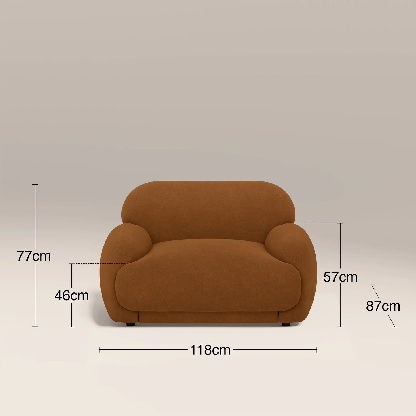 Cloud Armchair Caramel Brown