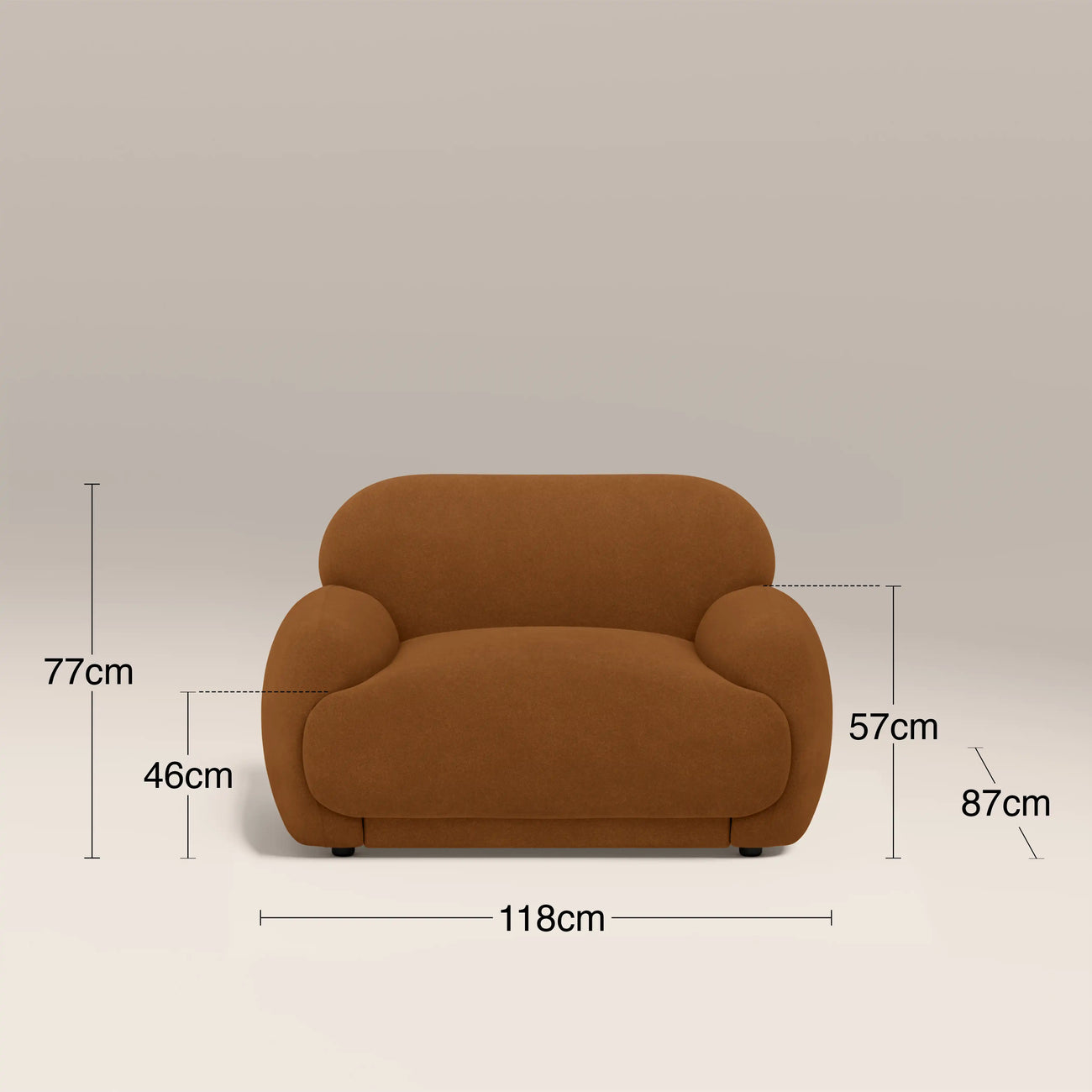 Cloud Armchair Caramel Brown