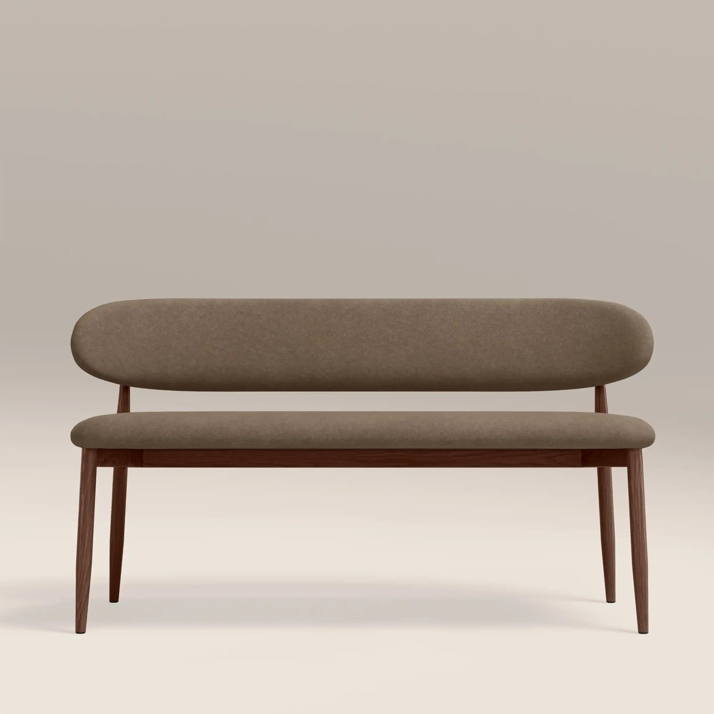 Halston 3 Seater Dining Bench Truffle Brown & Walnut