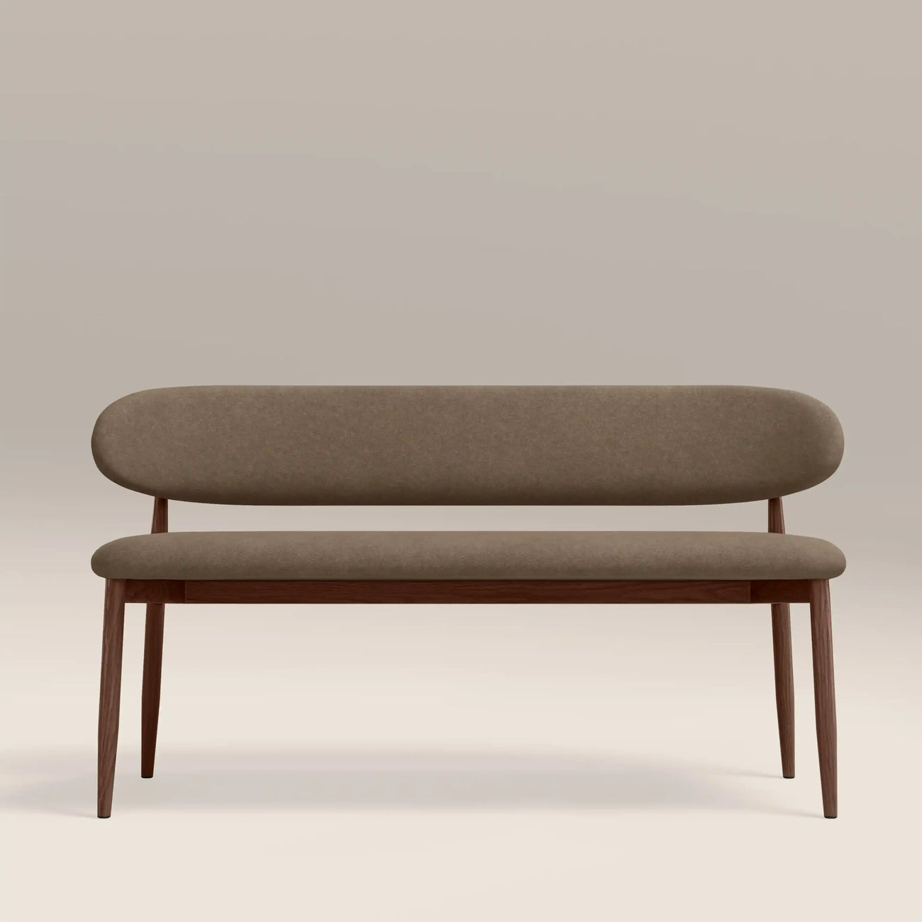 Halston 3 Seater Dining Bench Truffle Brown & Walnut