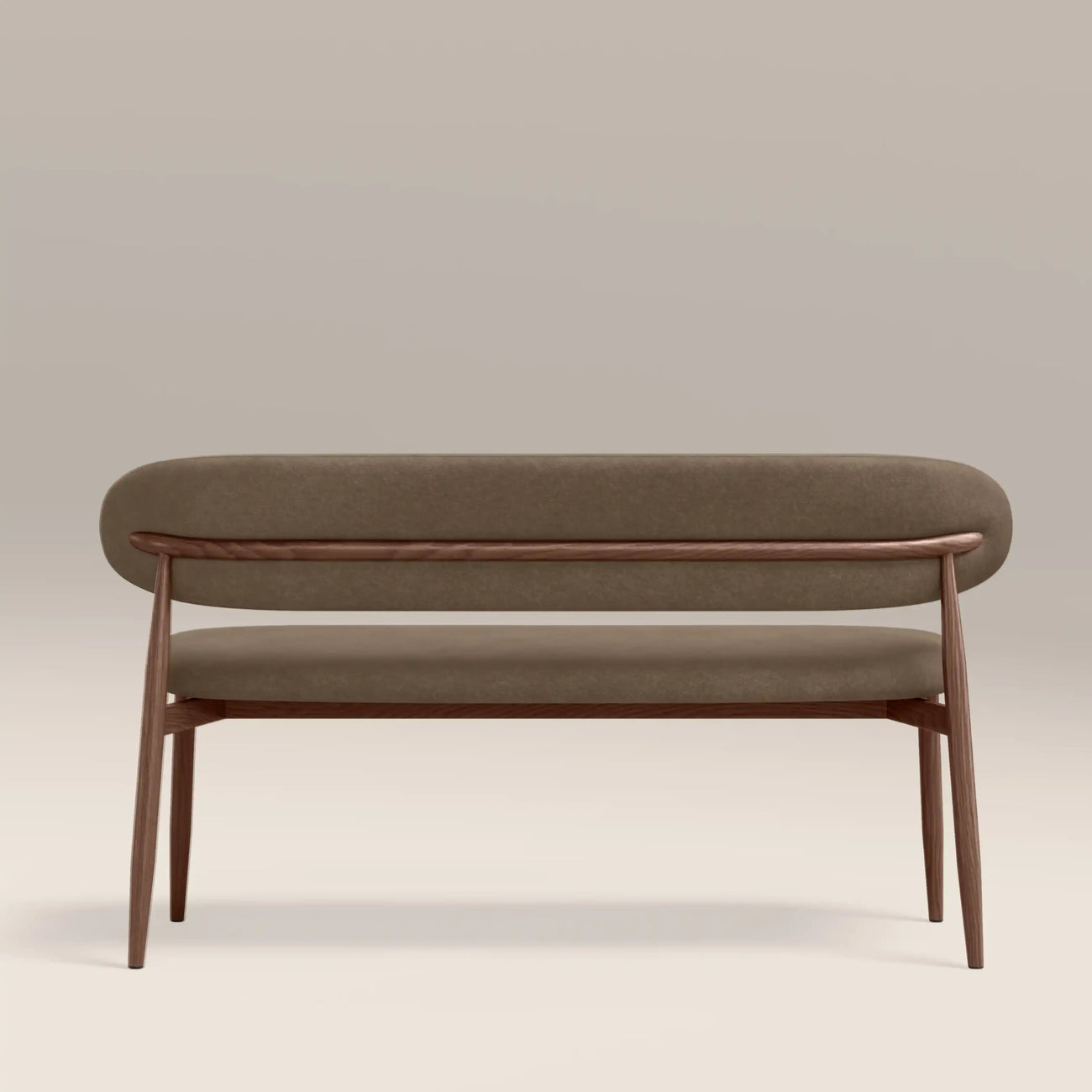 Halston 3 Seater Dining Bench Truffle Brown & Walnut