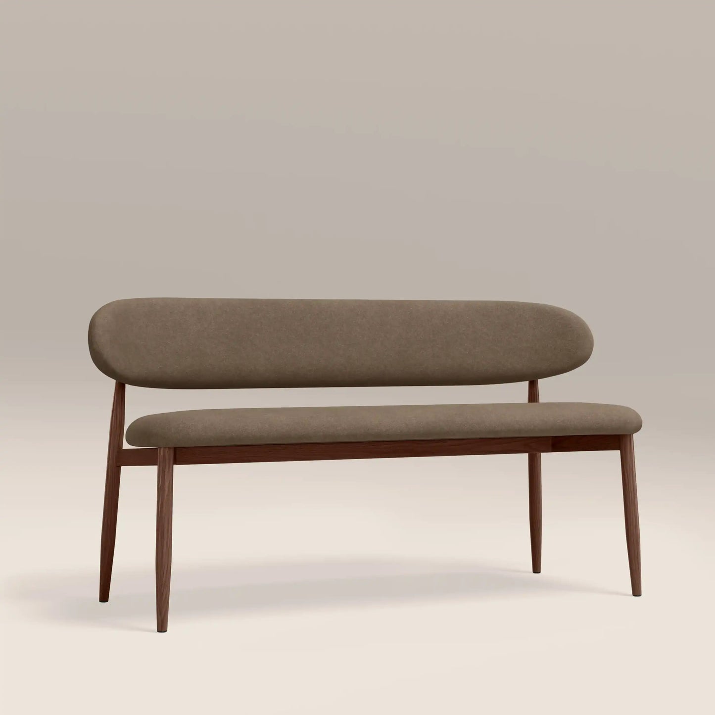 Halston 3 Seater Dining Bench Truffle Brown & Walnut