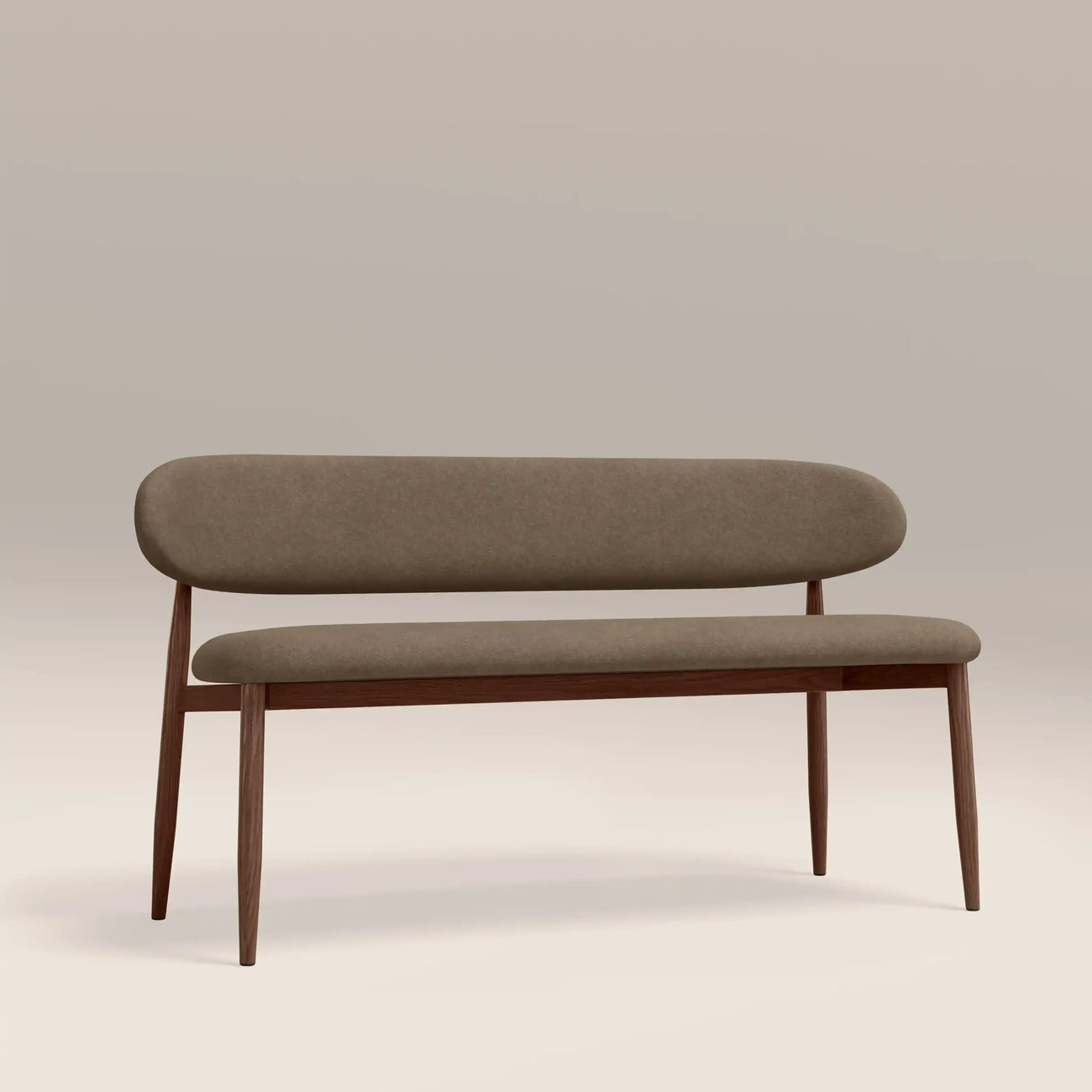 Halston 3 Seater Dining Bench Truffle Brown & Walnut