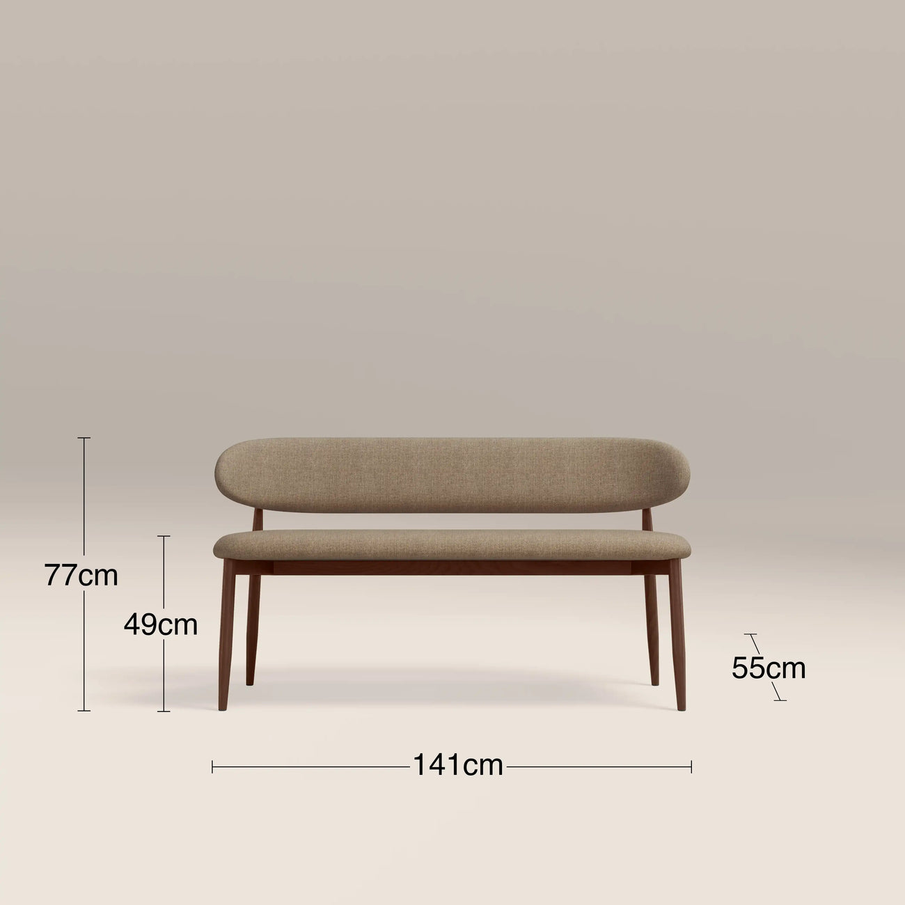 Halston 3 Seater Dining Bench Latte & Walnut