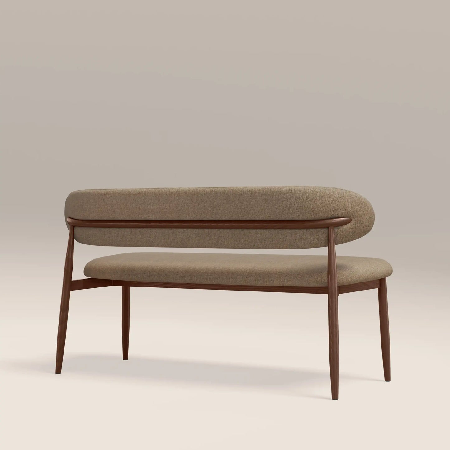 Halston 3 Seater Dining Bench Latte & Walnut