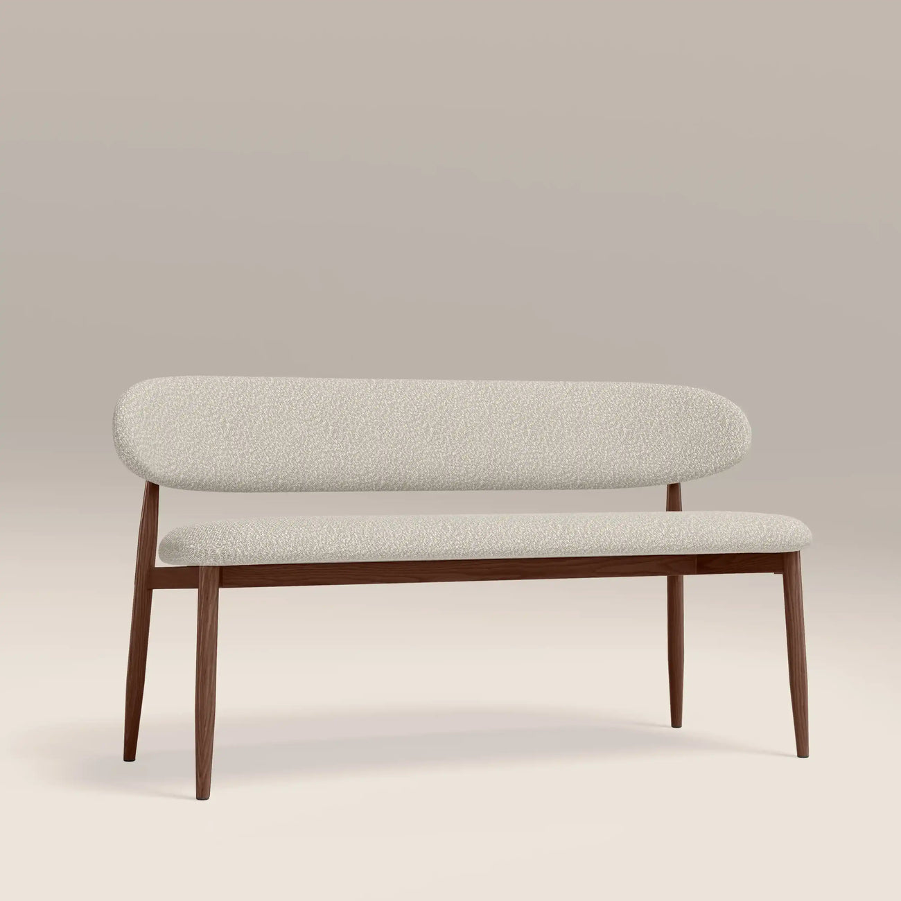 Halston 3 Seater Dining Bench Speckled Stone & Walnut