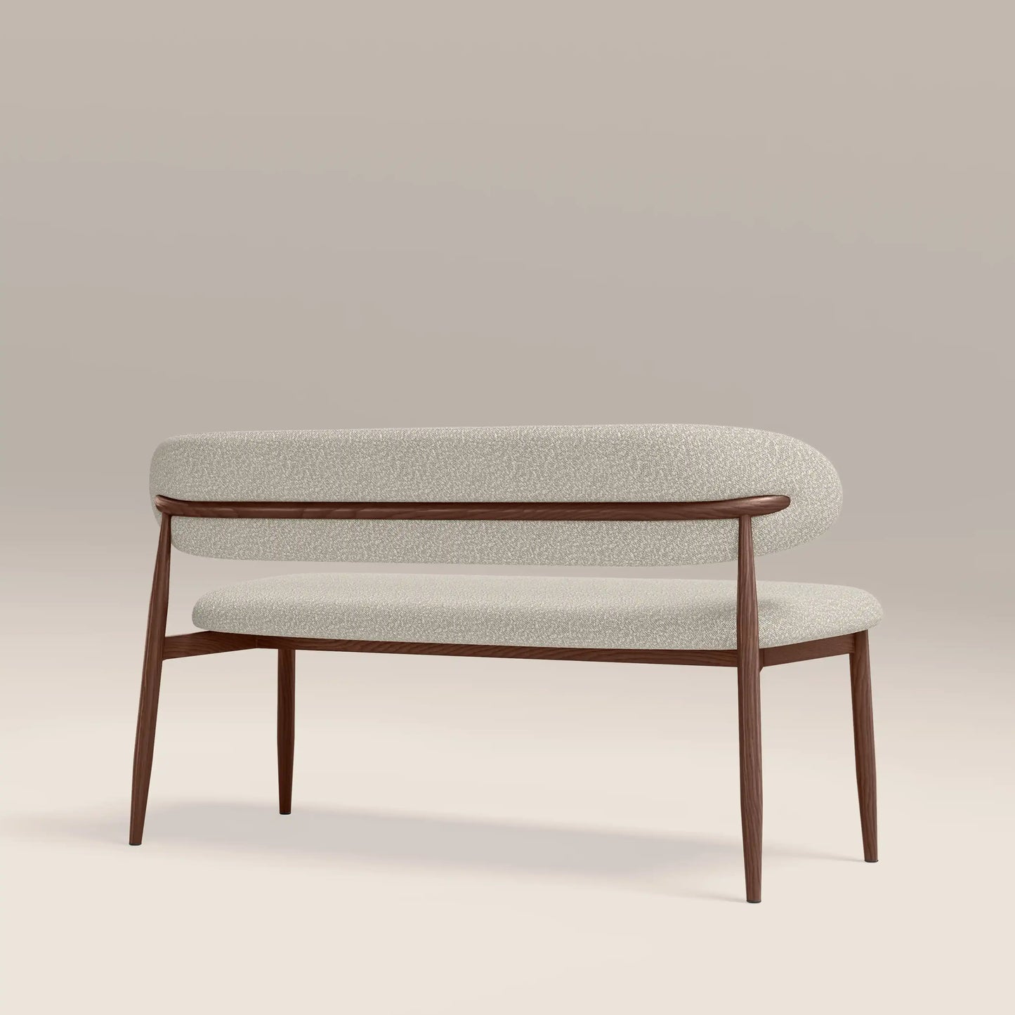 Halston 3 Seater Dining Bench Speckled Stone & Walnut