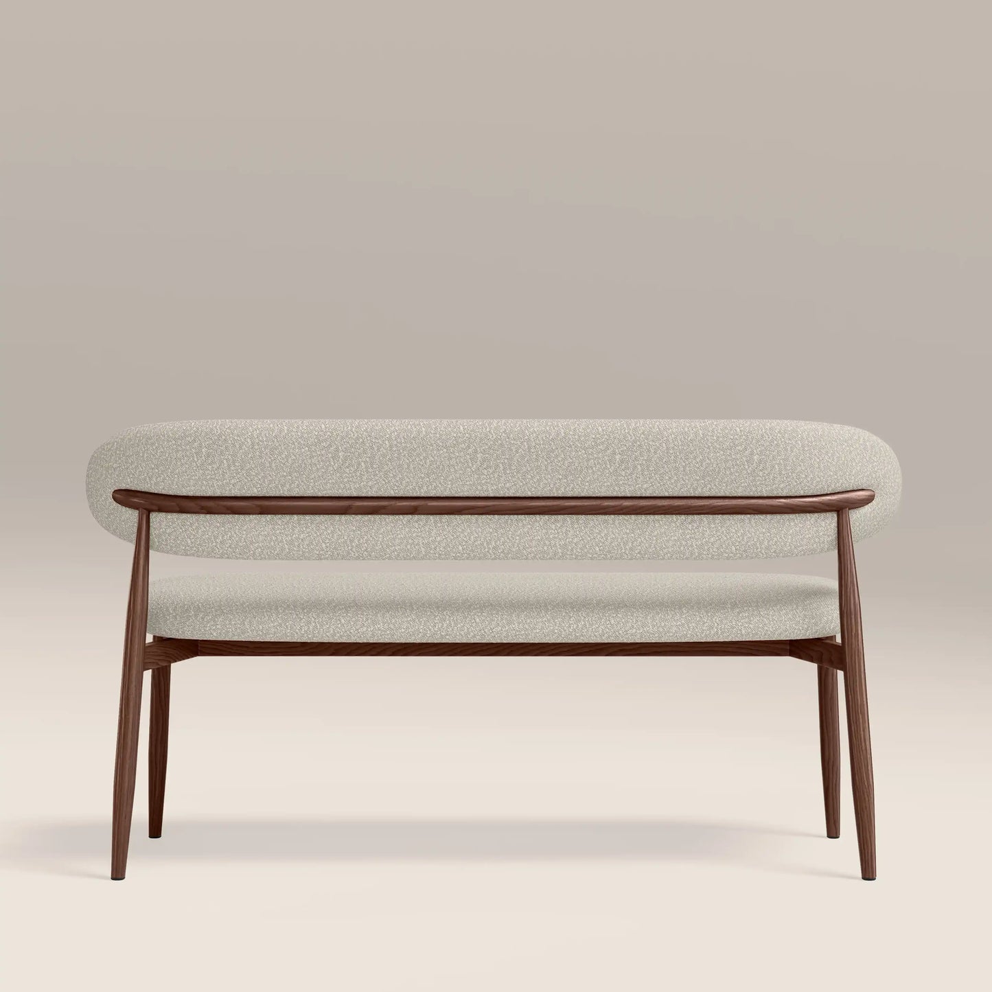Halston 3 Seater Dining Bench Speckled Stone & Walnut