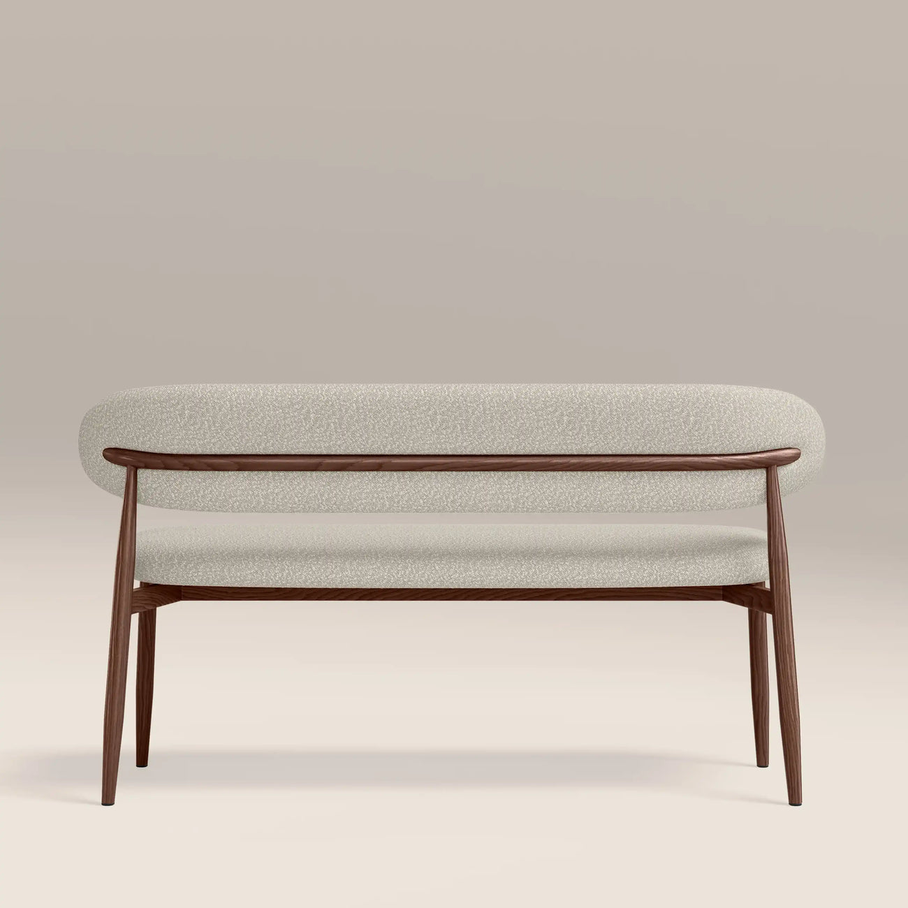 Halston 3 Seater Dining Bench Speckled Stone & Walnut