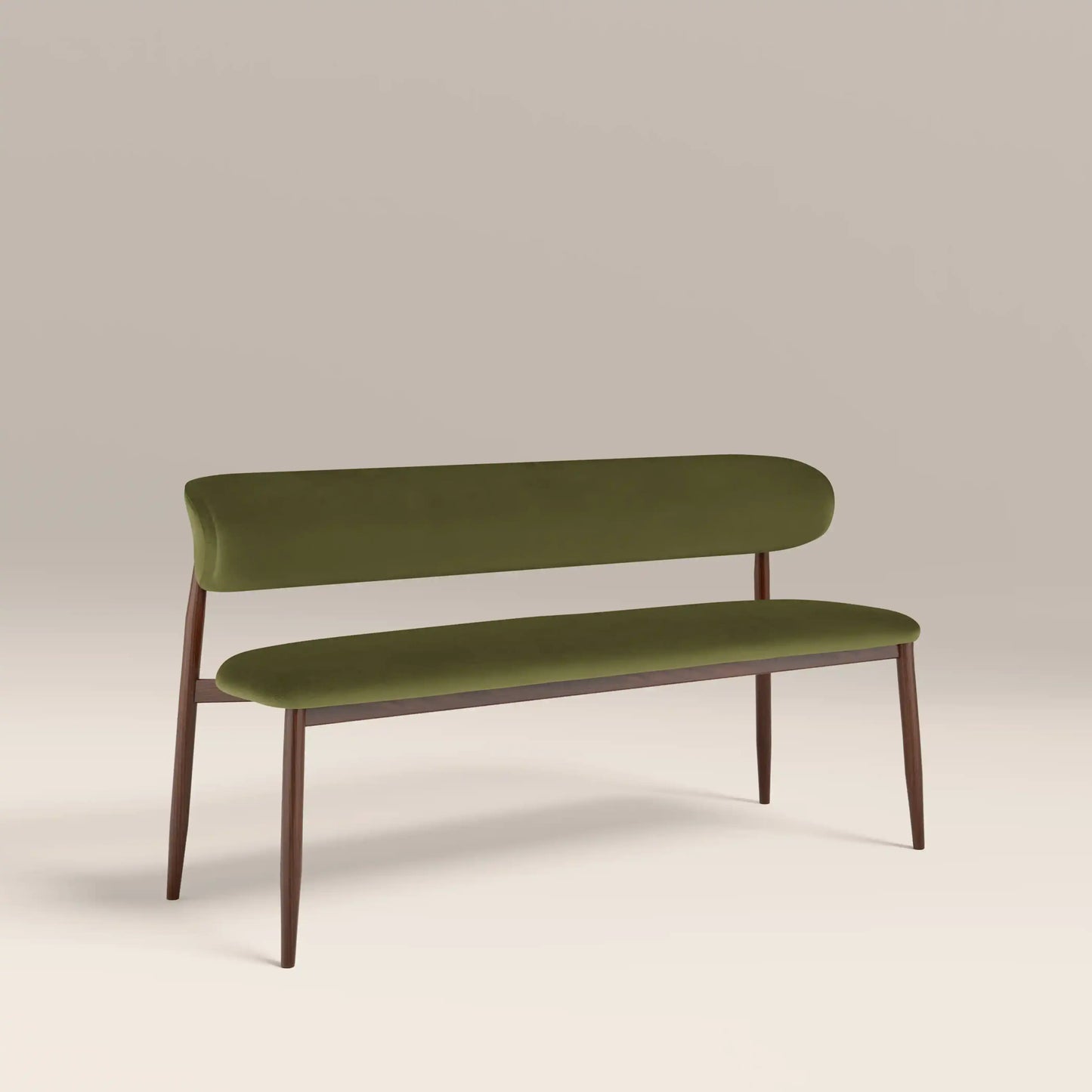 Halston 3 Seater Dining Bench Olive Green & Walnut