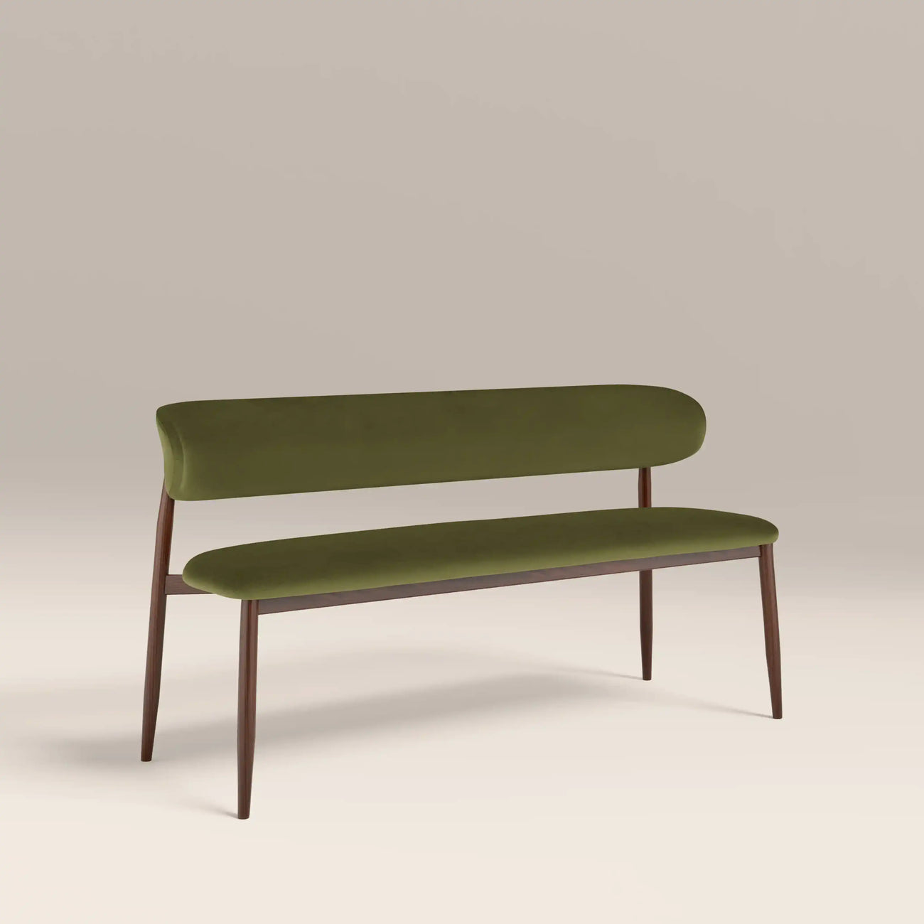 Halston 3 Seater Dining Bench Olive Green & Walnut