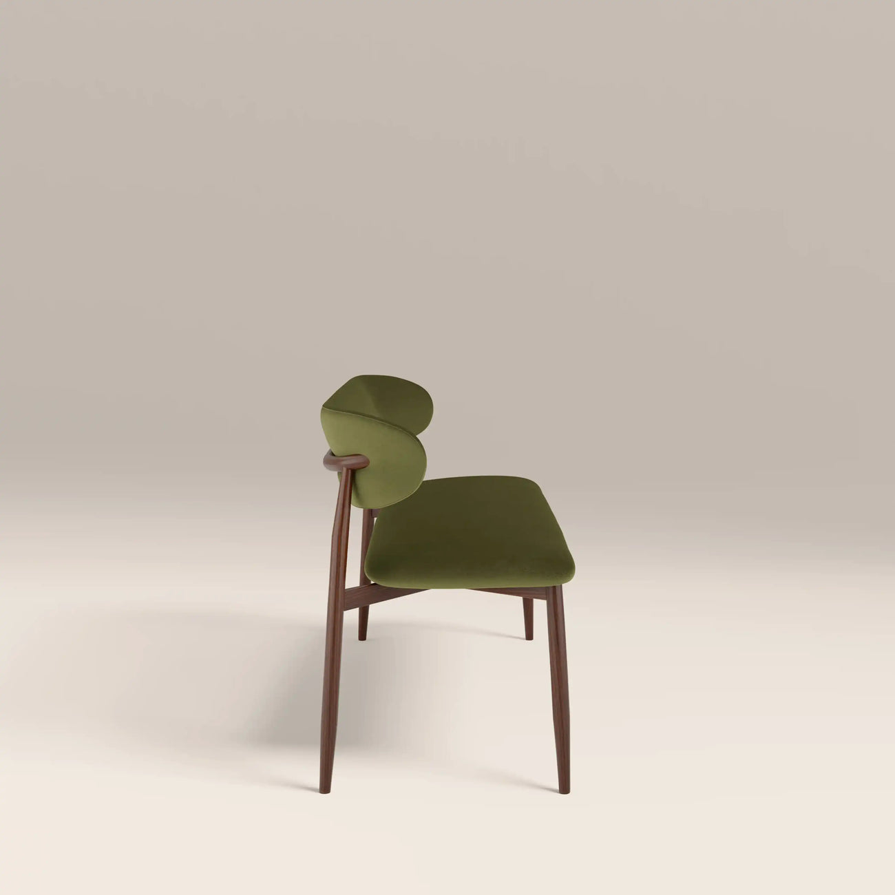 Halston 3 Seater Dining Bench Olive Green & Walnut