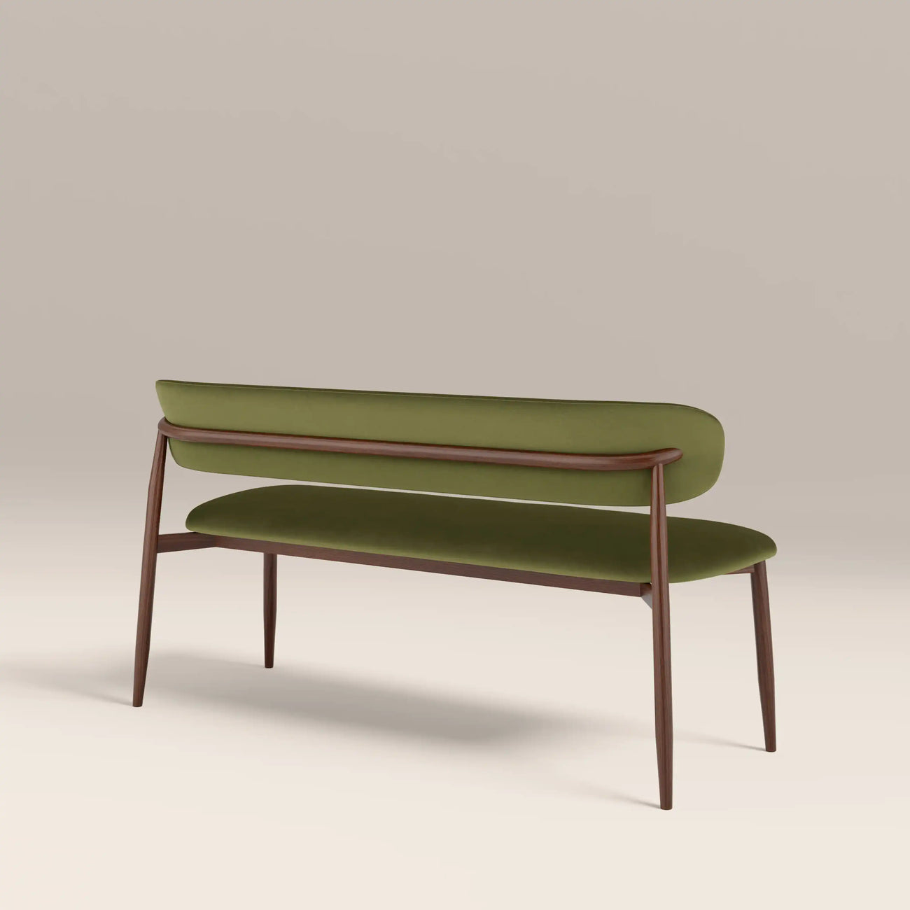 Halston 3 Seater Dining Bench Olive Green & Walnut