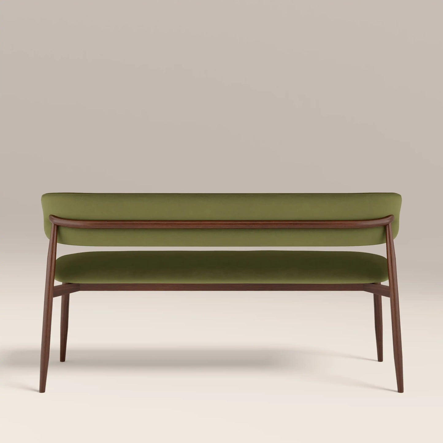 Halston 3 Seater Dining Bench Olive Green & Walnut
