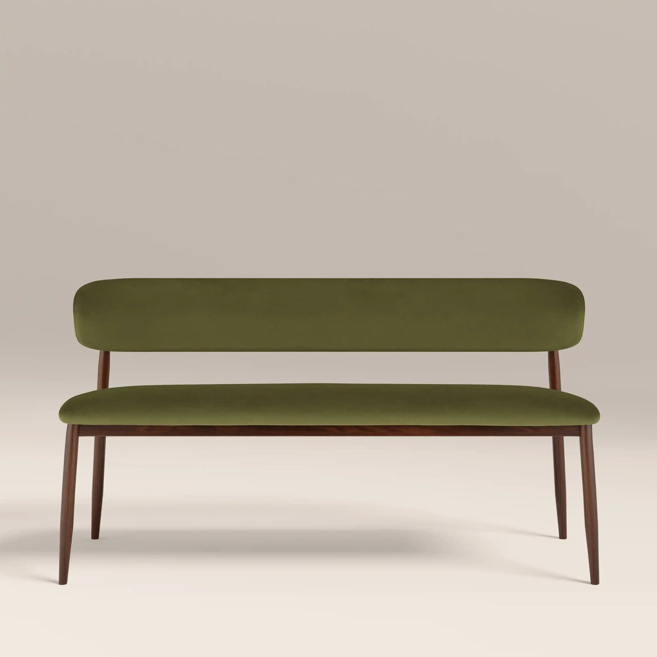 Halston 3 Seater Dining Bench Olive Green & Walnut