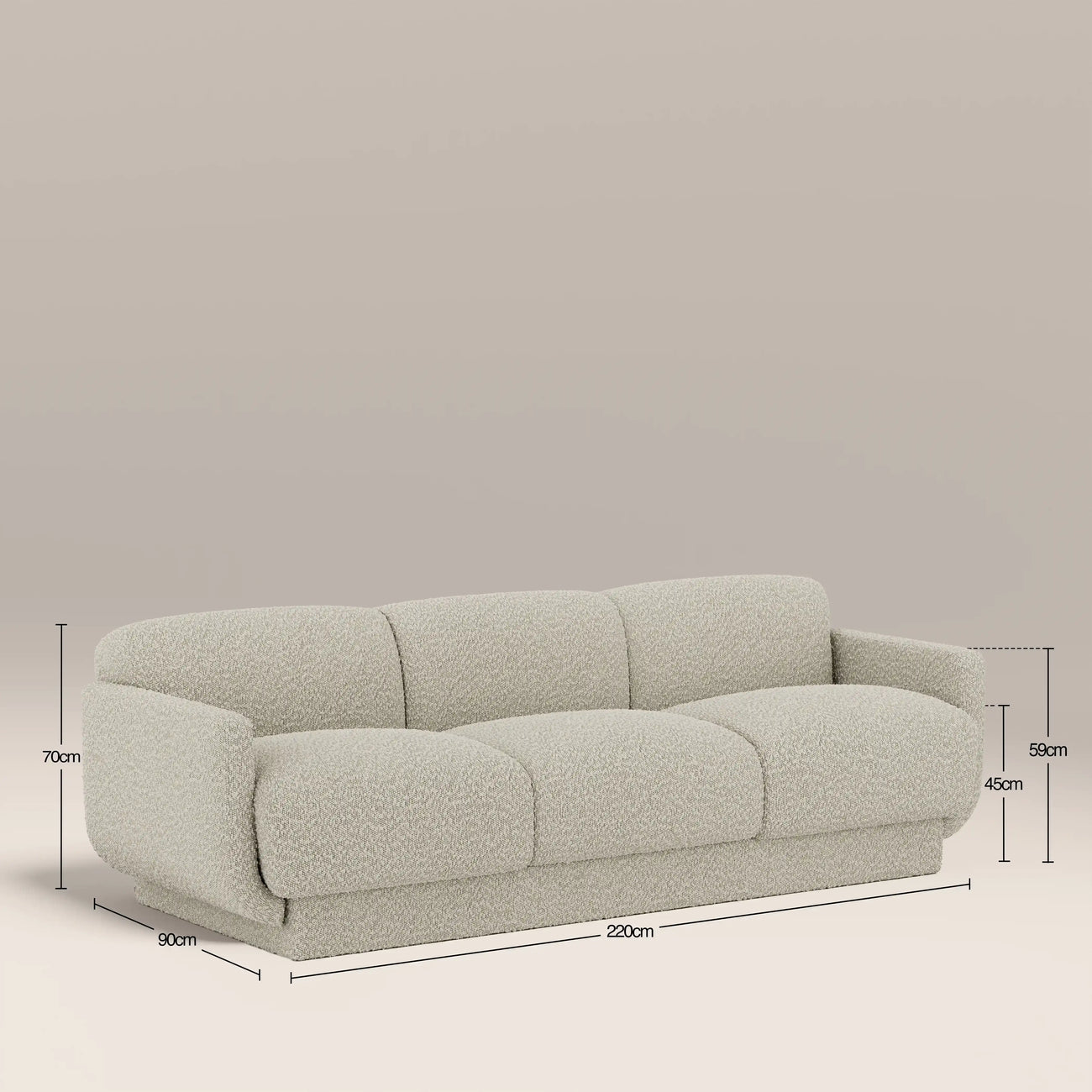 Connick 3 Seater Sofa Speckled Stone