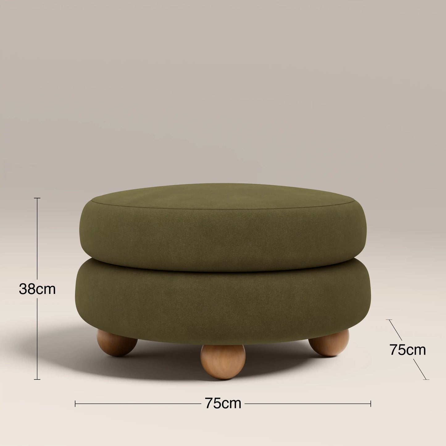 Hazel Footstool Moss Green