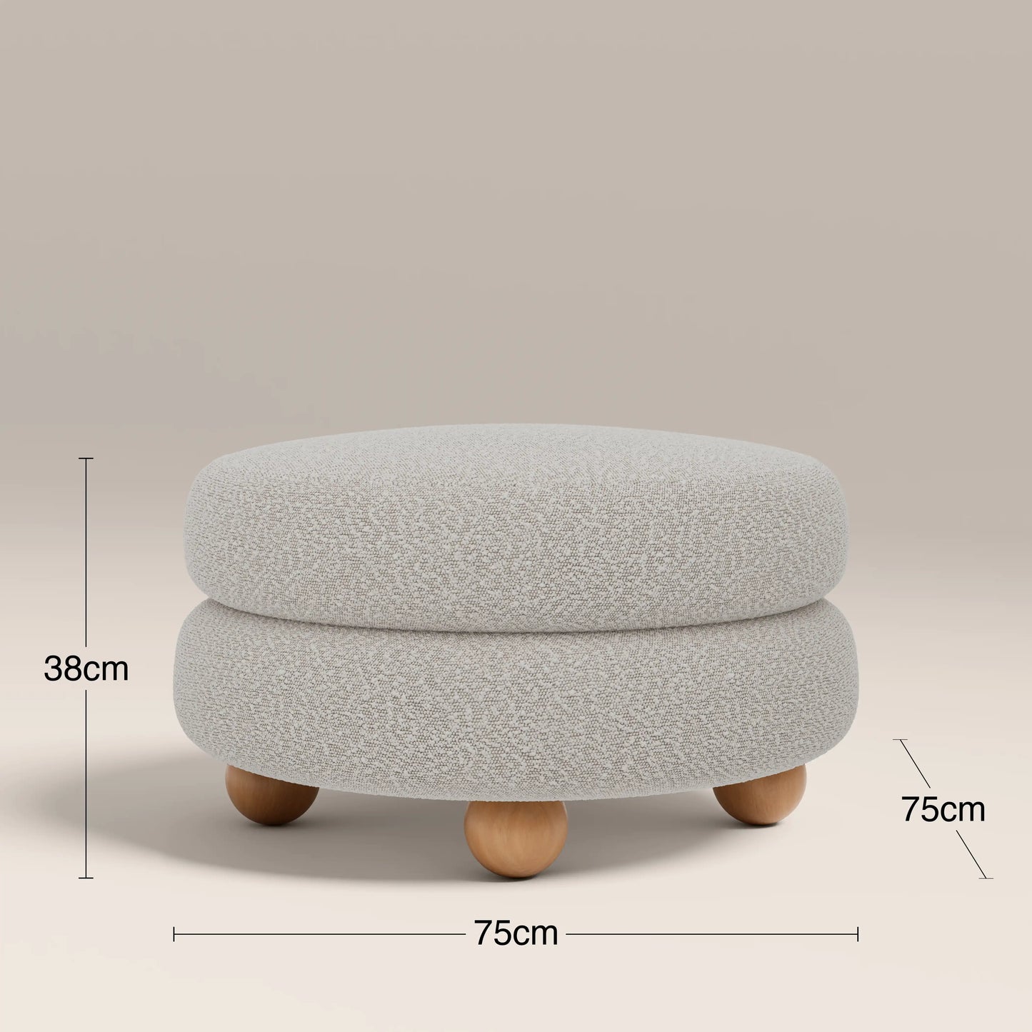 Hazel Footstool Speckled Stone