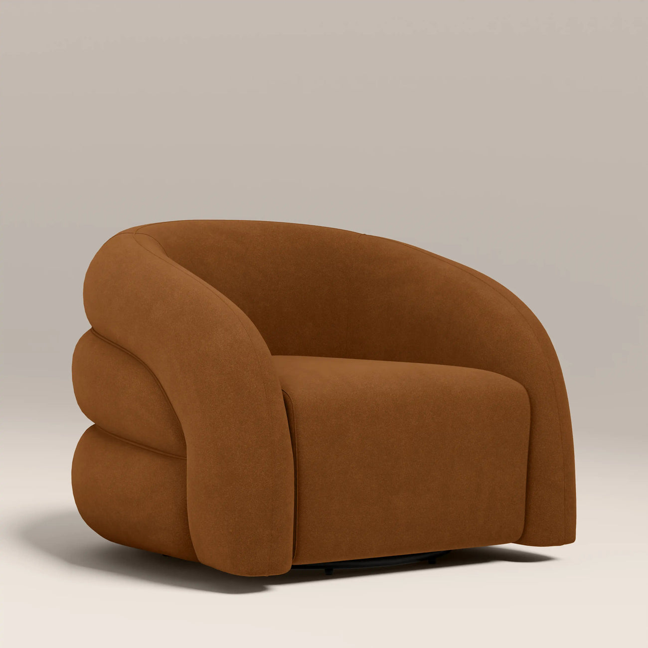 Chaplin Swivel Accent Chair Caramel Brown
