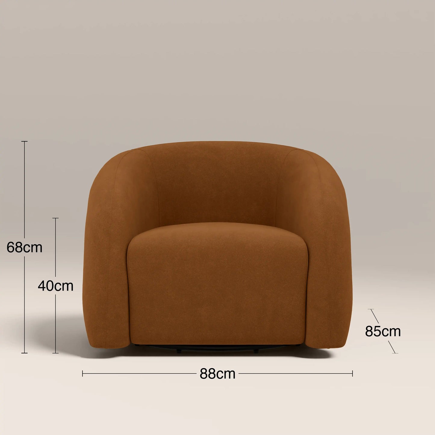 Chaplin Swivel Accent Chair Caramel Brown