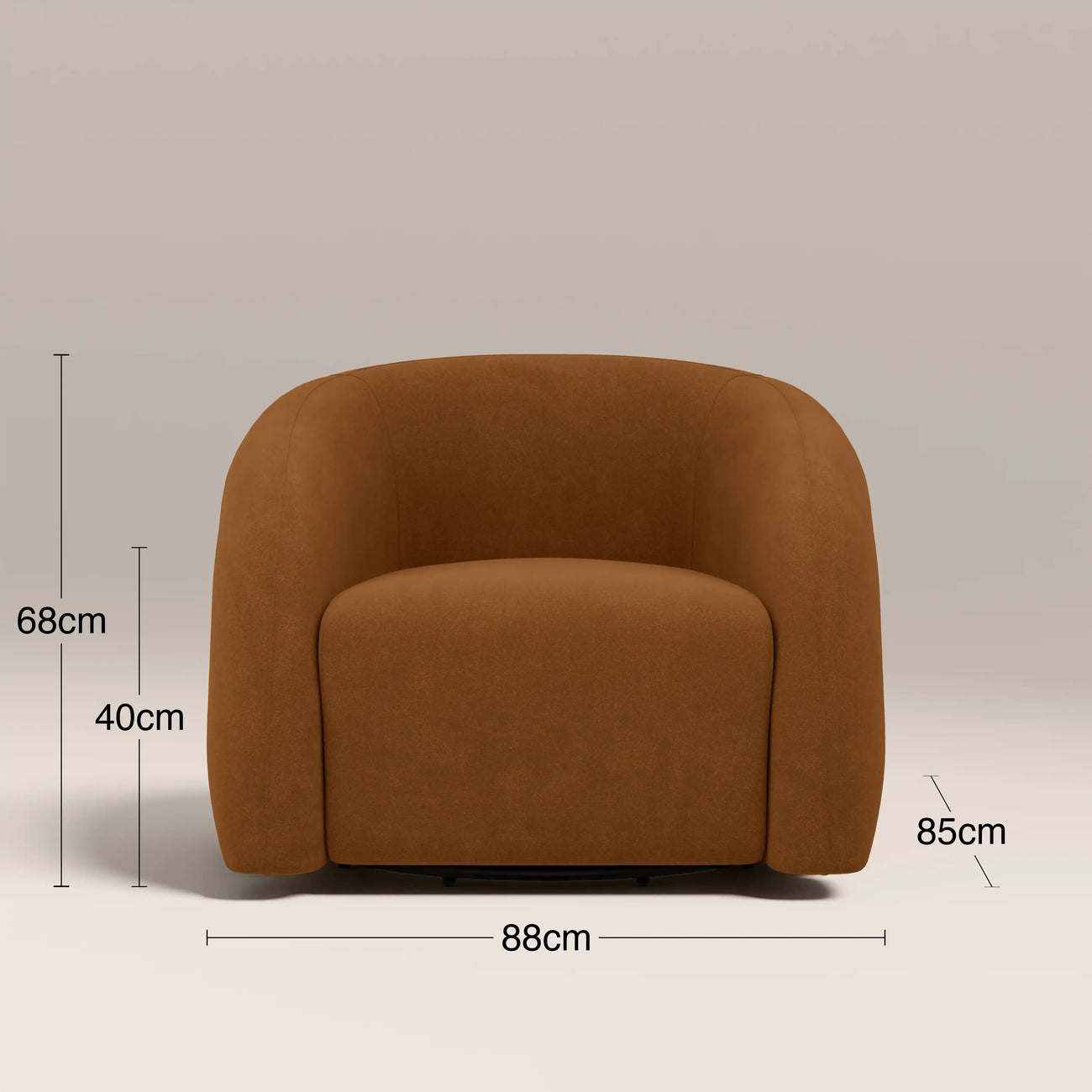 Chaplin Swivel Accent Chair Caramel Brown