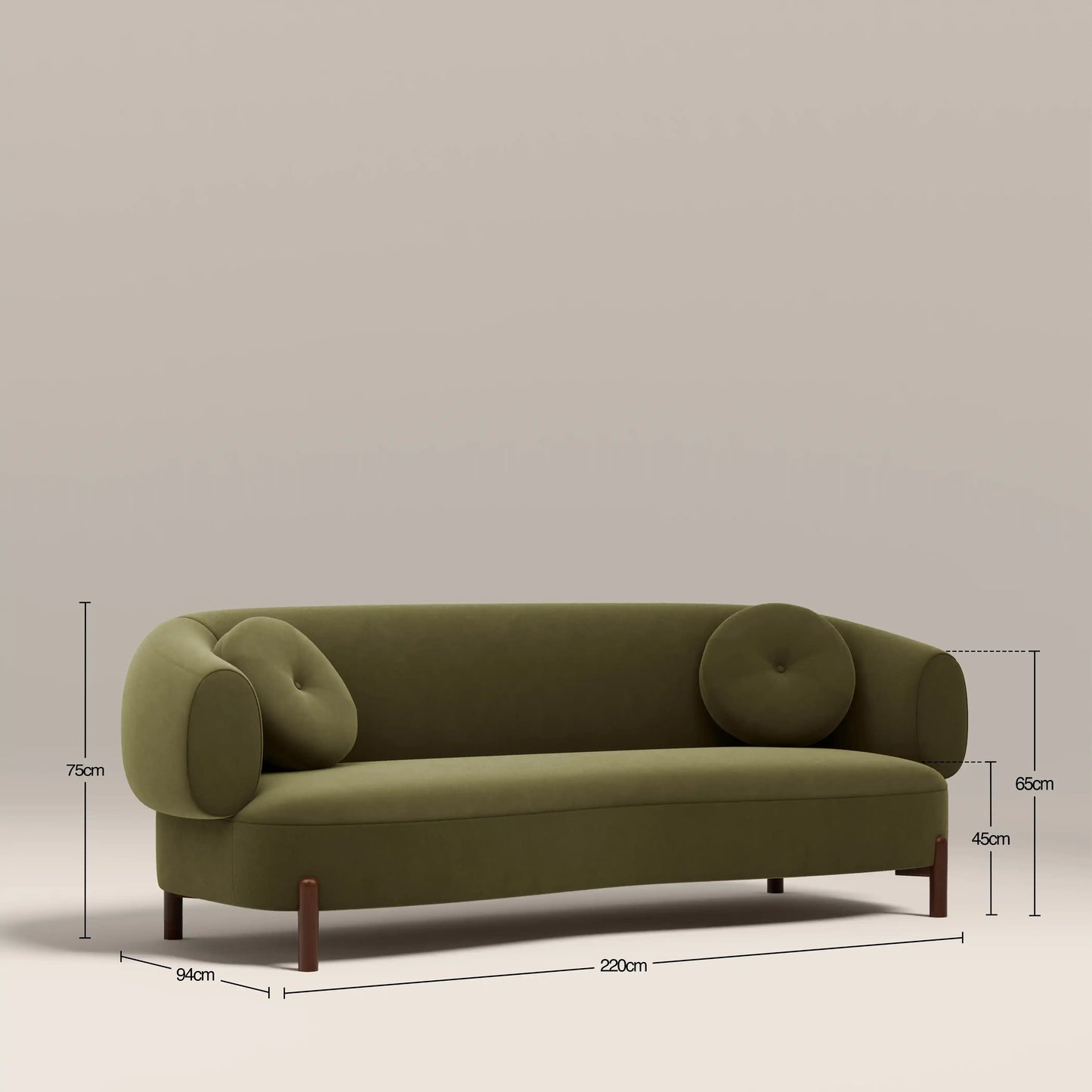 Hallfield 3 Seater Sofa Moss Green